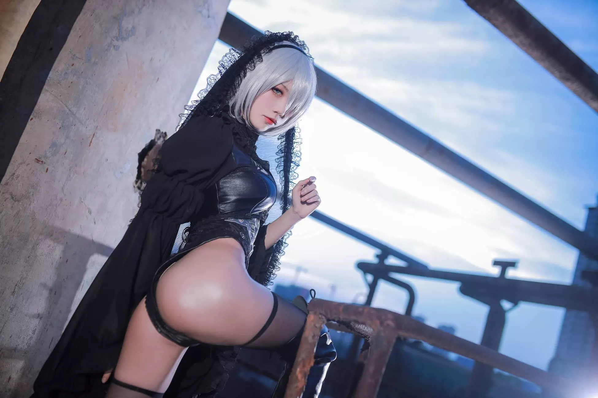 Aqua】 NieR_Automata Version 福利 2B cos Dark Cosplay 丽人 player 福利 【水淼 私拍