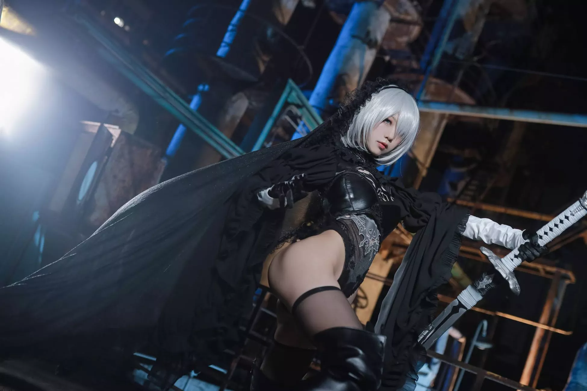 Aqua】 NieR_Automata Version 福利 2B cos Dark Cosplay 丽人 player 福利 【水淼 私拍