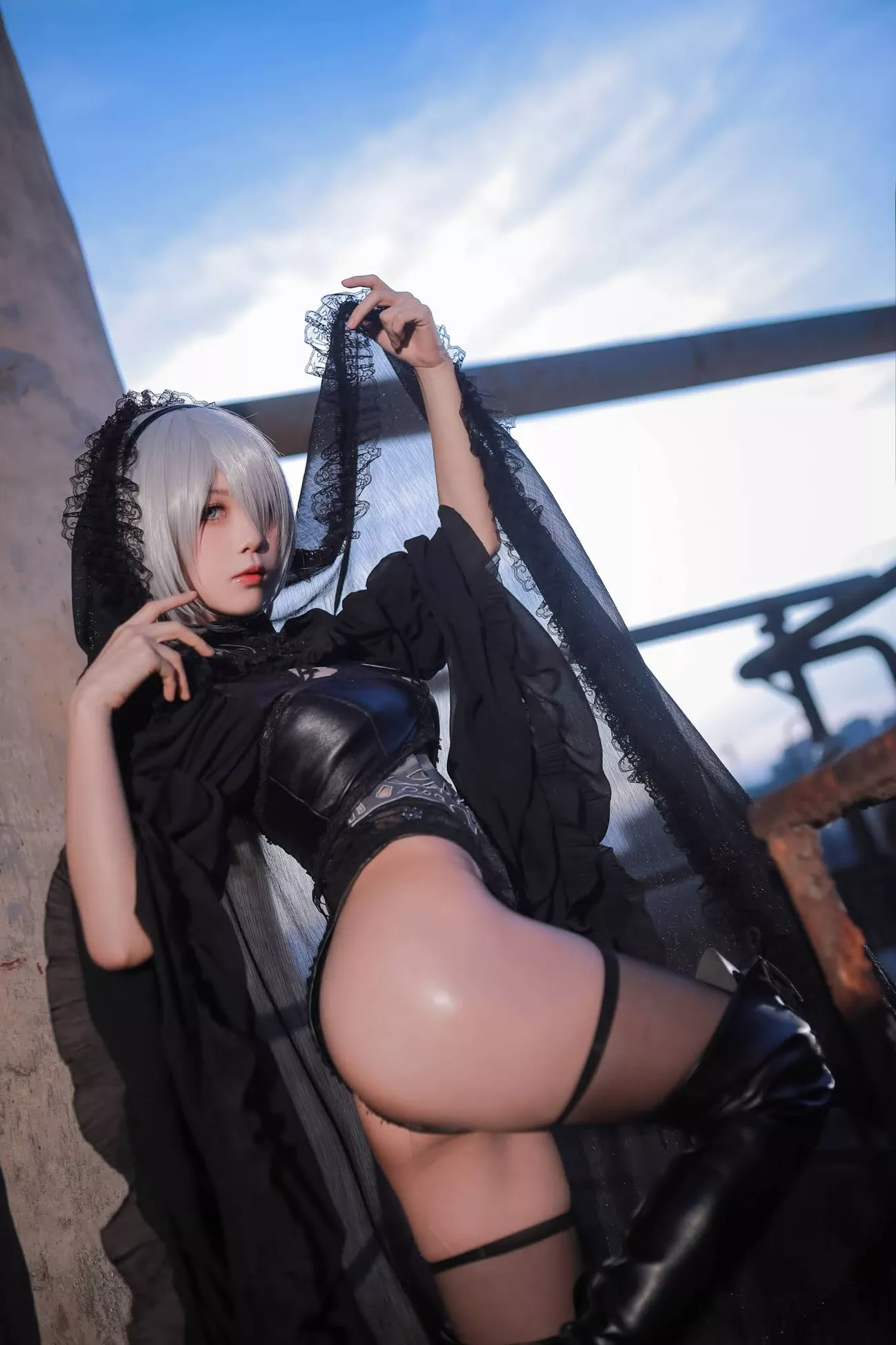 Aqua】 NieR_Automata Version 福利 2B cos Dark Cosplay 丽人 player 福利 【水淼 私拍
