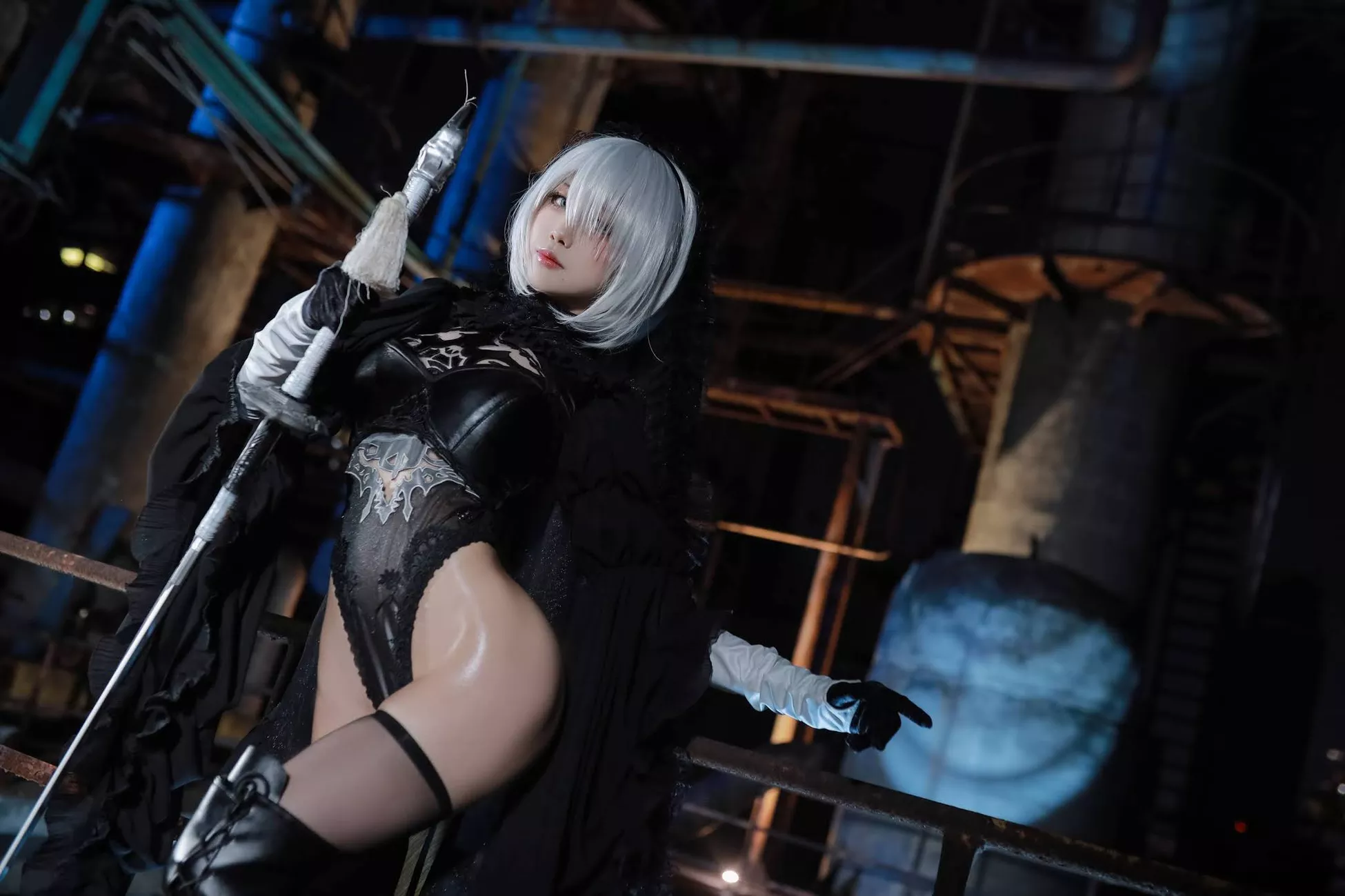 Aqua】 NieR_Automata Version 福利 2B cos Dark Cosplay 丽人 player 福利 【水淼 私拍