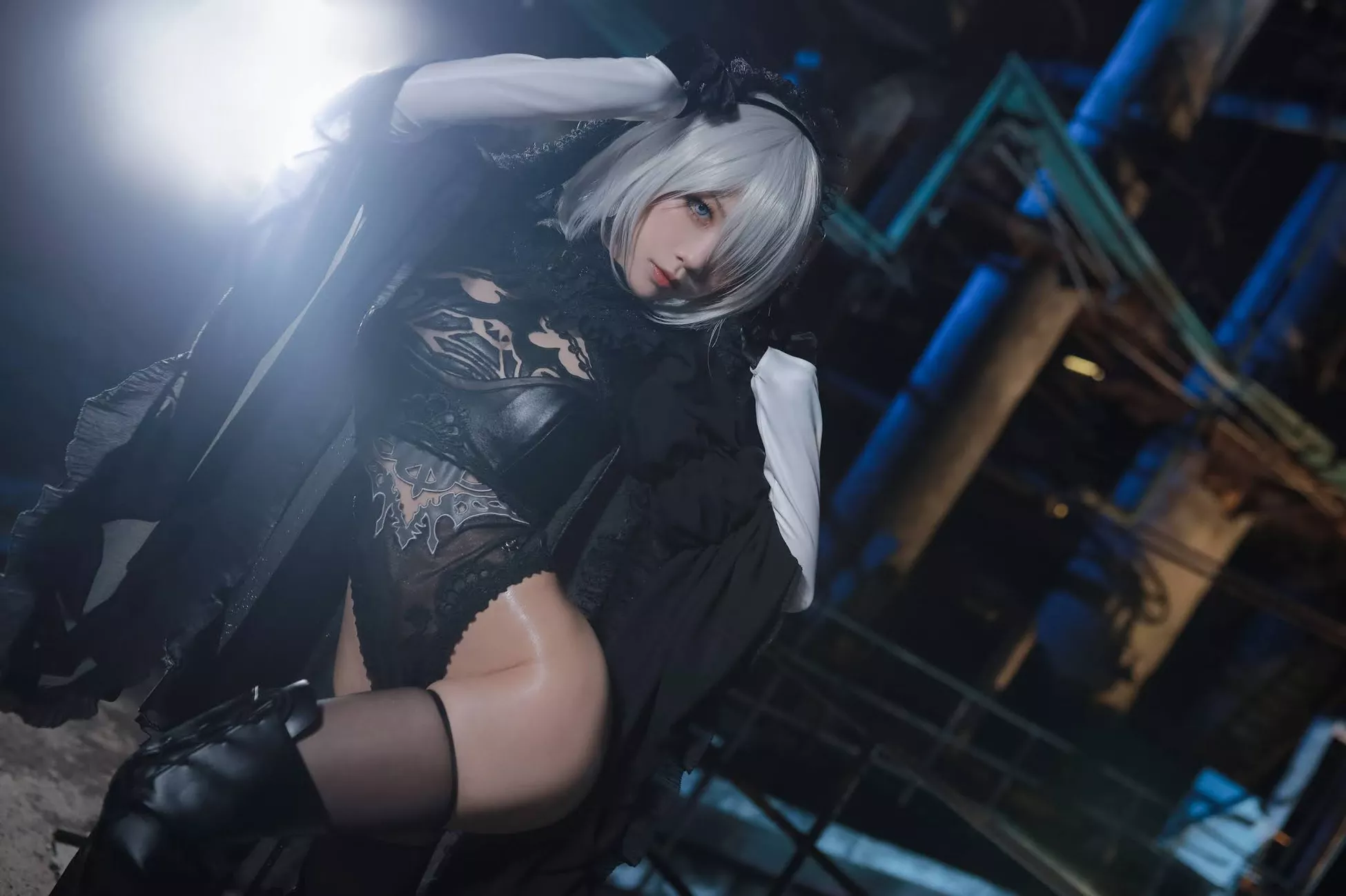 Aqua】 NieR_Automata Version 福利 2B cos Dark Cosplay 丽人 player 福利 【水淼 私拍