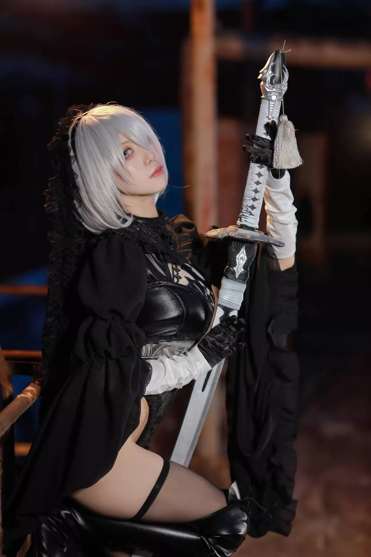 Aqua】 NieR_Automata Version 福利 2B cos Dark Cosplay 丽人 player 福利 【水淼 私拍
