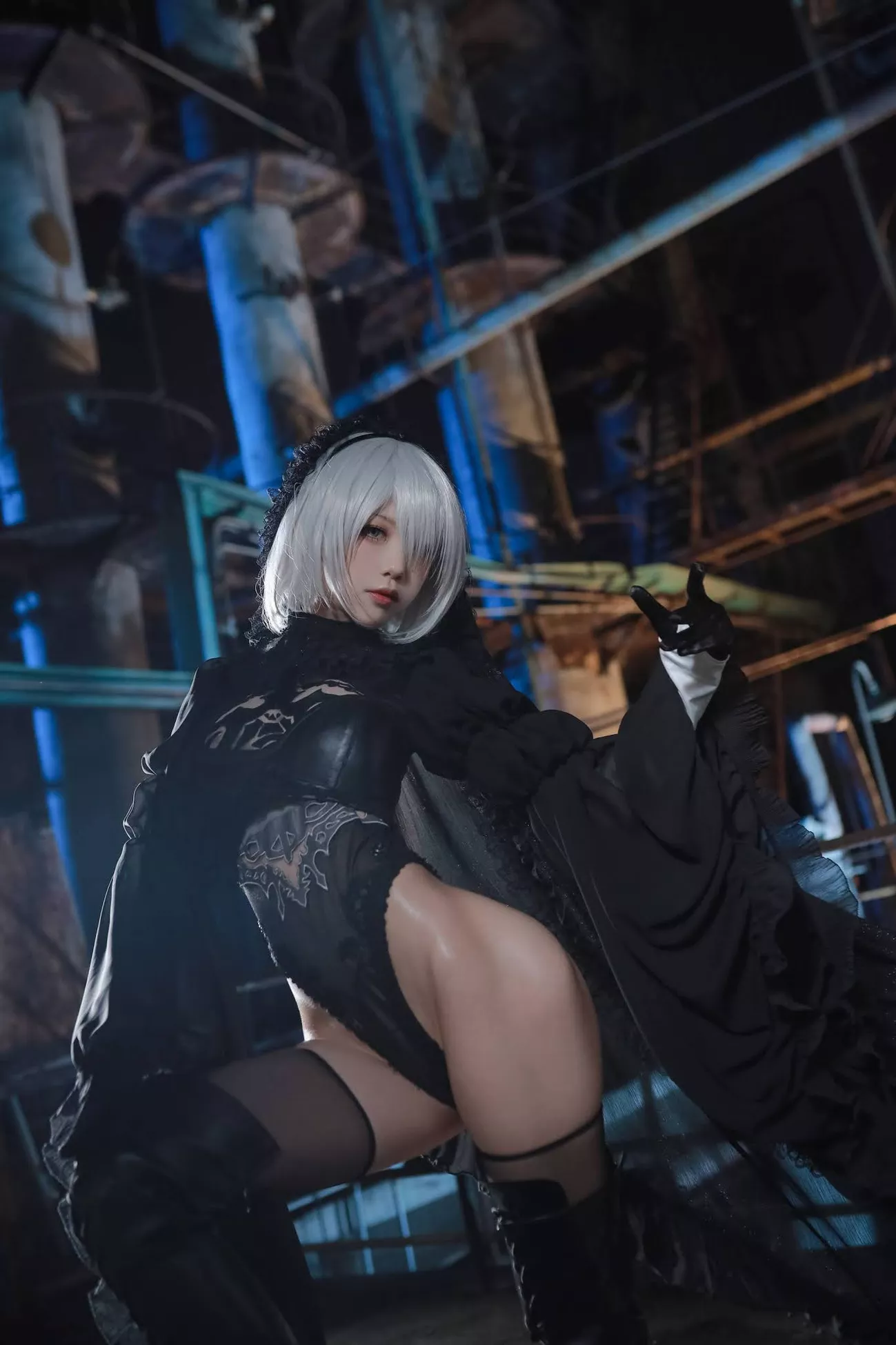 Aqua】 NieR_Automata Version 福利 2B cos Dark Cosplay 丽人 player 福利 【水淼 私拍