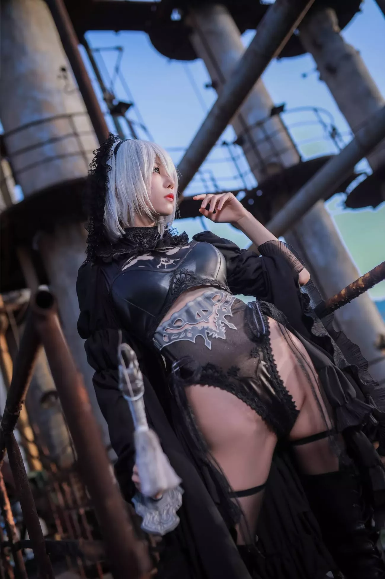 Aqua】 NieR_Automata Version 福利 2B cos Dark Cosplay 丽人 player 福利 【水淼 私拍