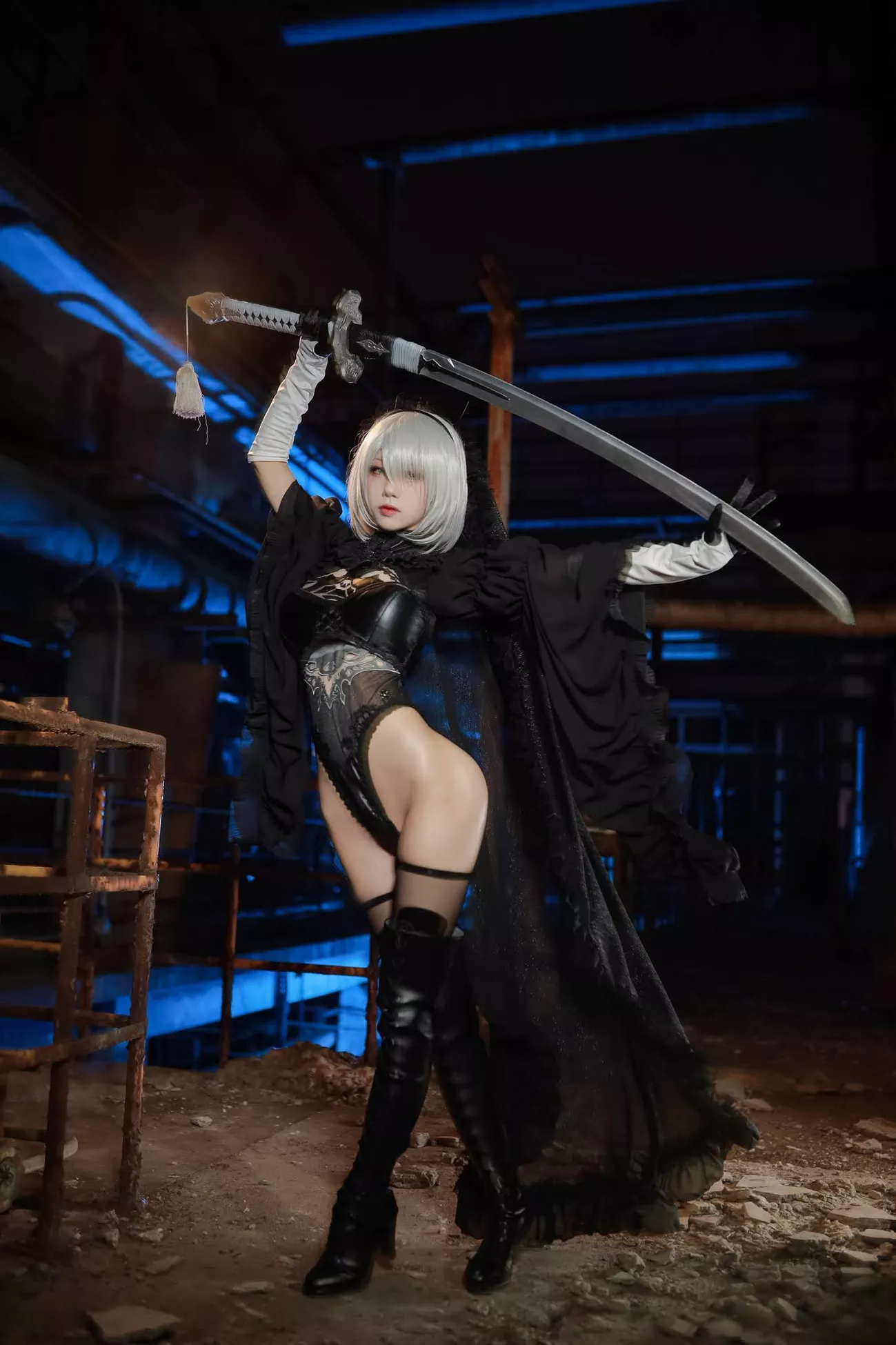Aqua】 NieR_Automata Version 福利 2B cos Dark Cosplay 丽人 player 福利 【水淼 私拍