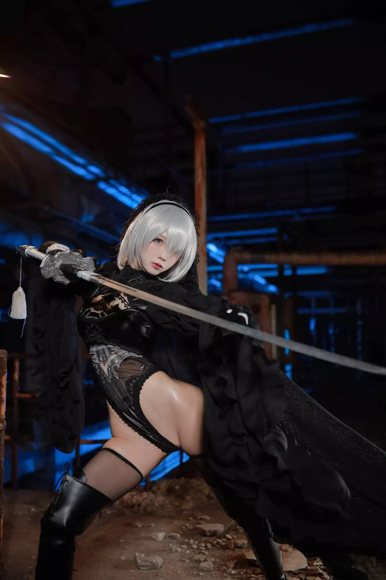 Aqua】 NieR_Automata Version 福利 2B cos Dark Cosplay 丽人 player 福利 【水淼 私拍