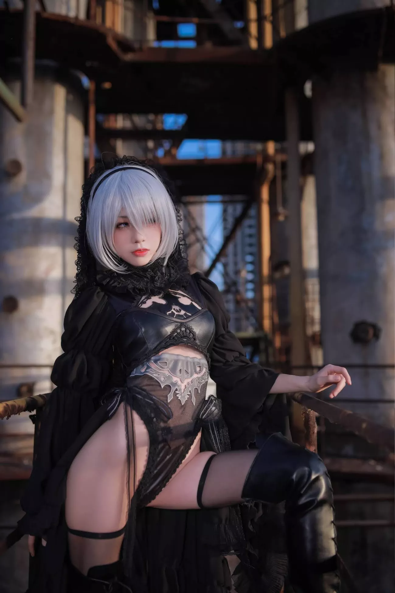 Aqua】 NieR_Automata Version 福利 2B cos Dark Cosplay 丽人 player 福利 【水淼 私拍