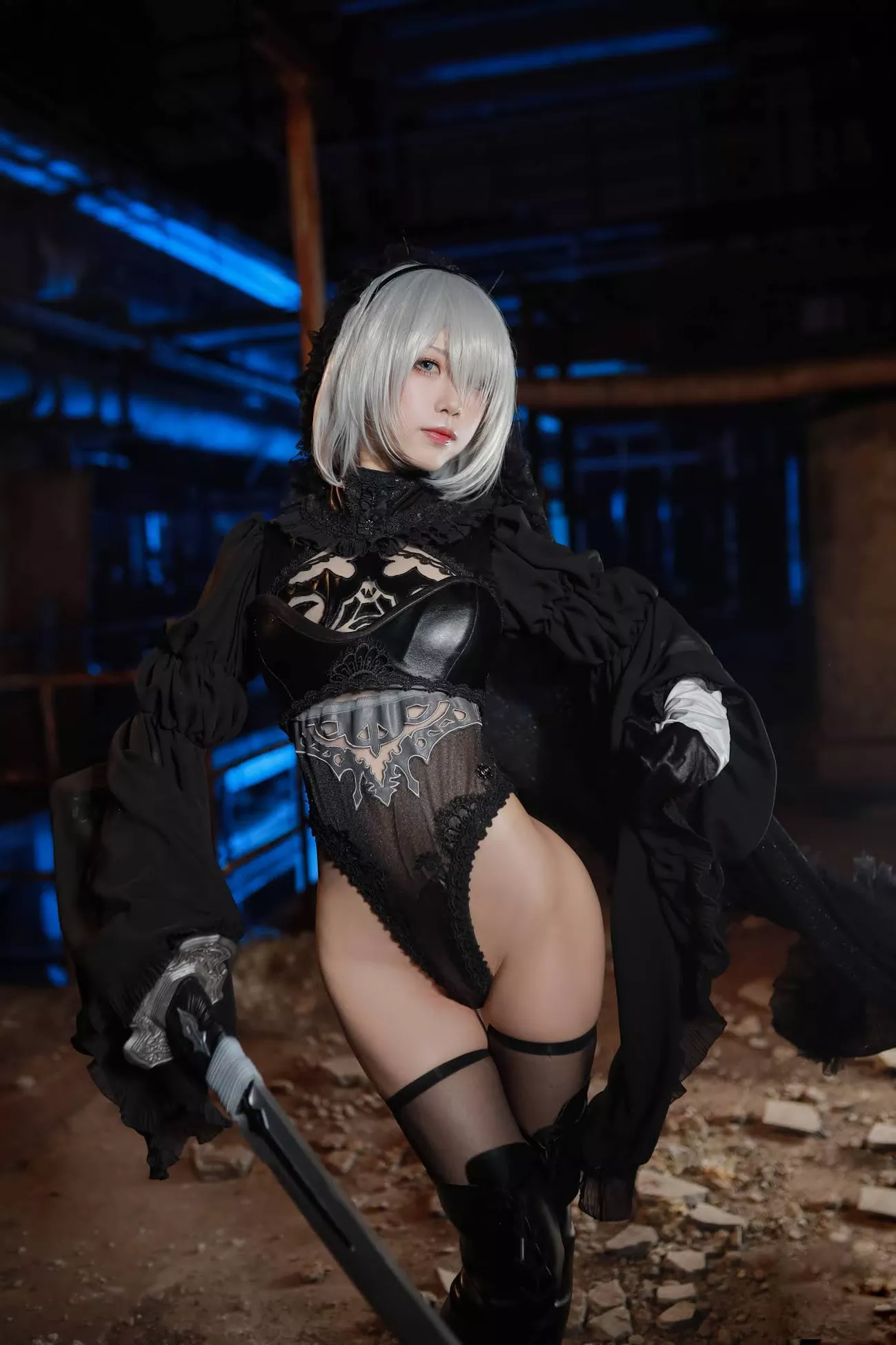 Aqua】 NieR_Automata Version 福利 2B cos Dark Cosplay 丽人 player 福利 【水淼 私拍
