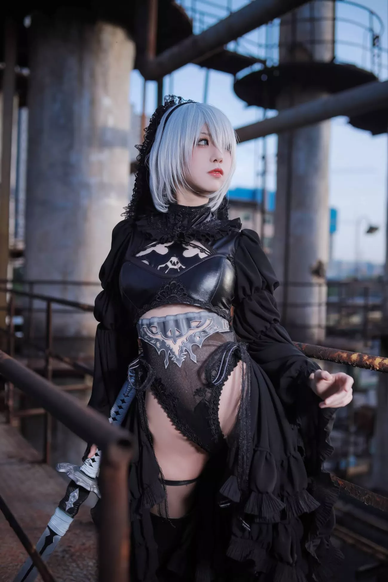 Aqua】 NieR_Automata Version 福利 2B cos Dark Cosplay 丽人 player 福利 【水淼 私拍