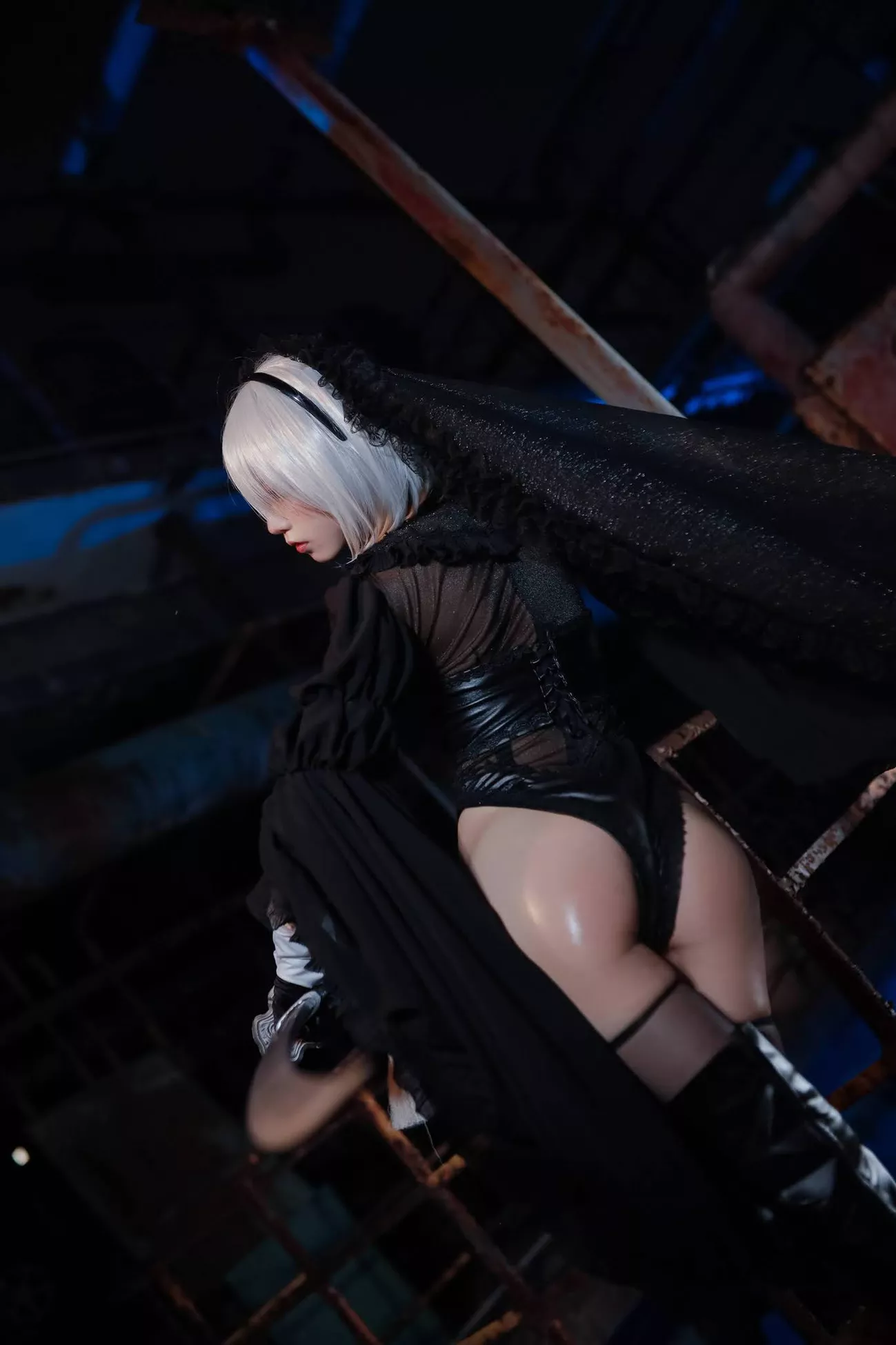 Aqua】 NieR_Automata Version 福利 2B cos Dark Cosplay 丽人 player 福利 【水淼 私拍