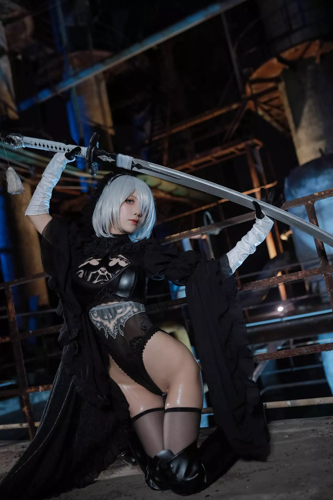 Aqua】 NieR_Automata Version 福利 2B cos Dark Cosplay 丽人 player 福利 【水淼 私拍