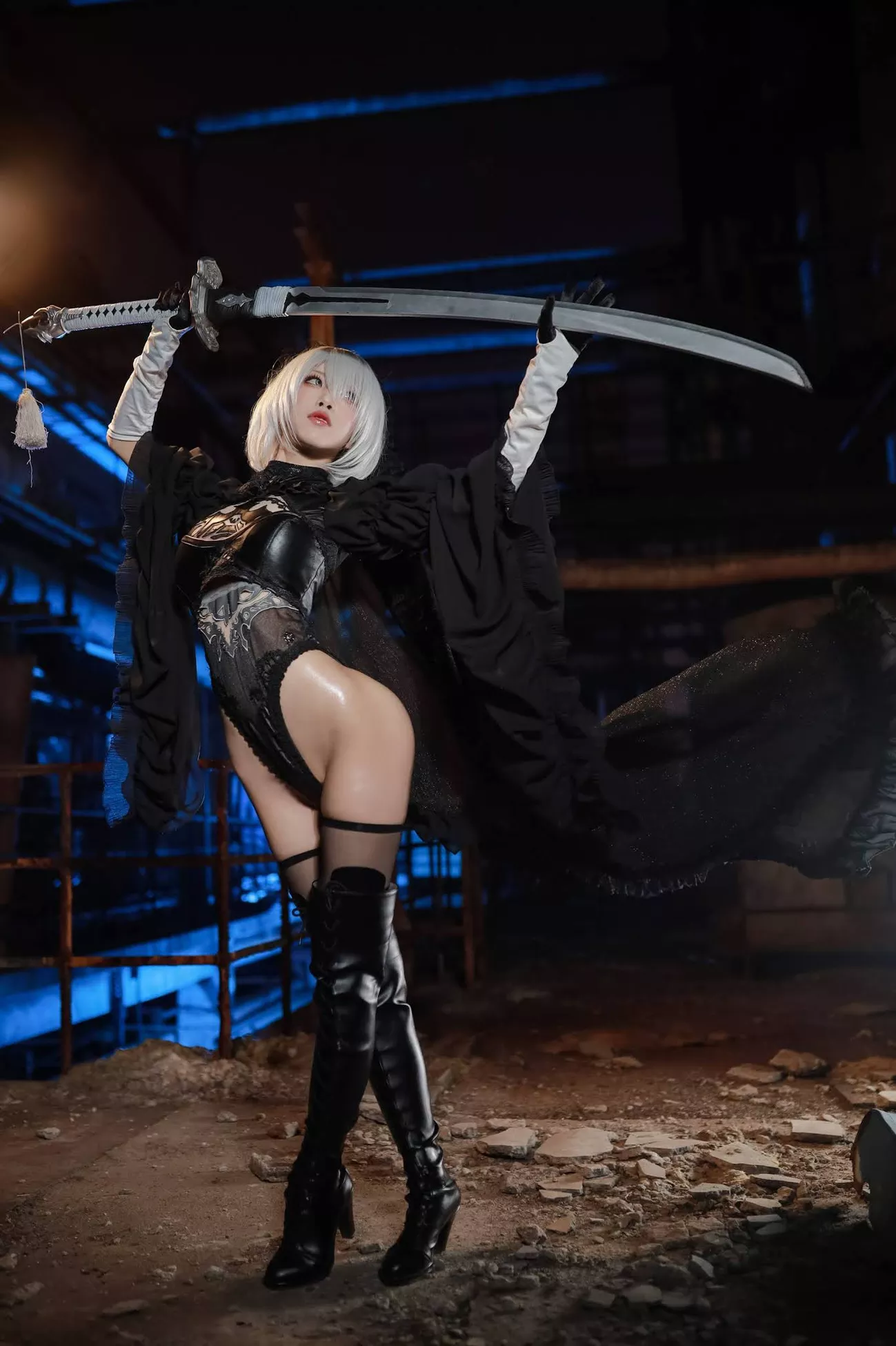 Aqua】 NieR_Automata Version 福利 2B cos Dark Cosplay 丽人 player 福利 【水淼 私拍