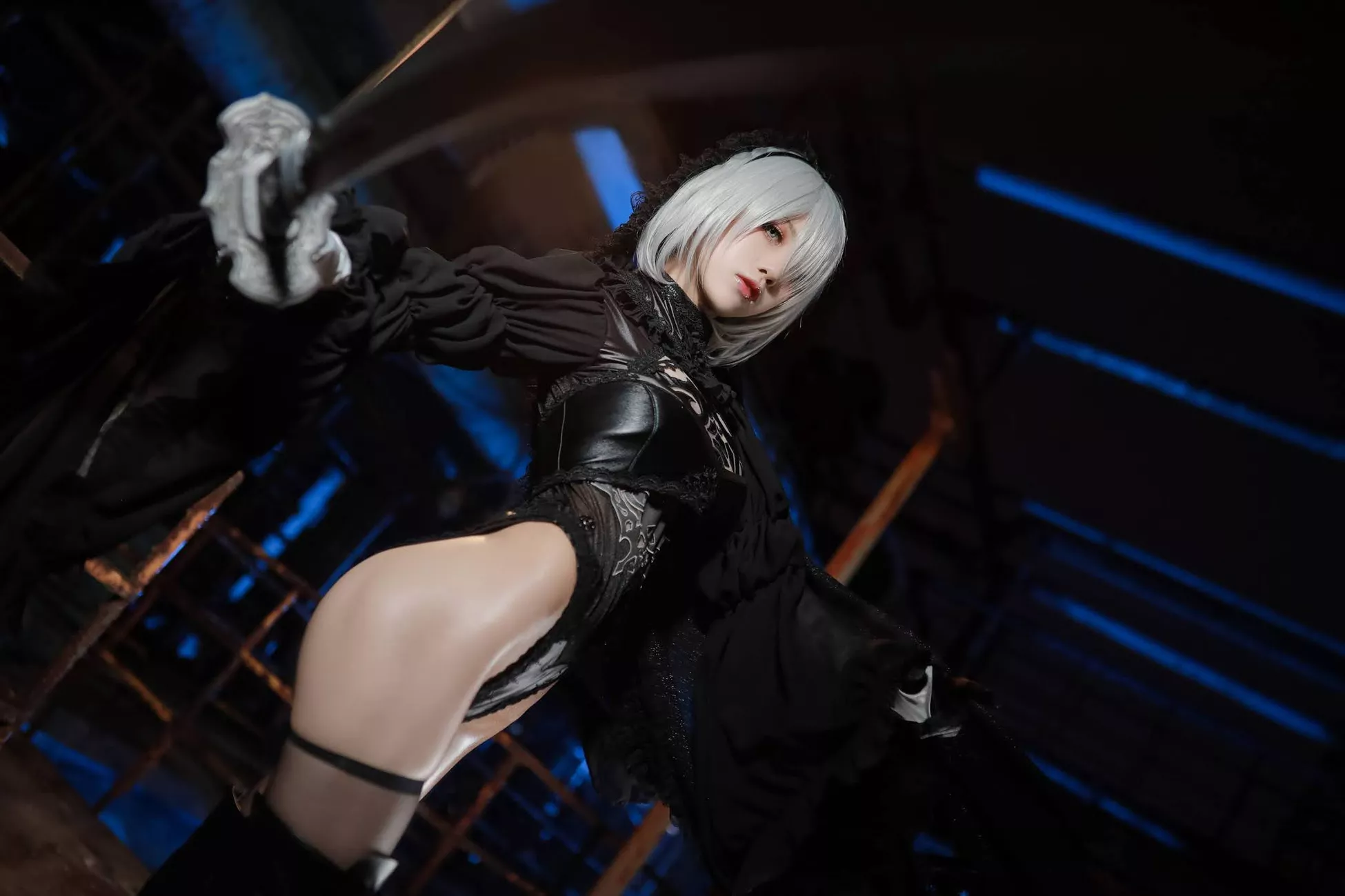 Aqua】 NieR_Automata Version 福利 2B cos Dark Cosplay 丽人 player 福利 【水淼 私拍