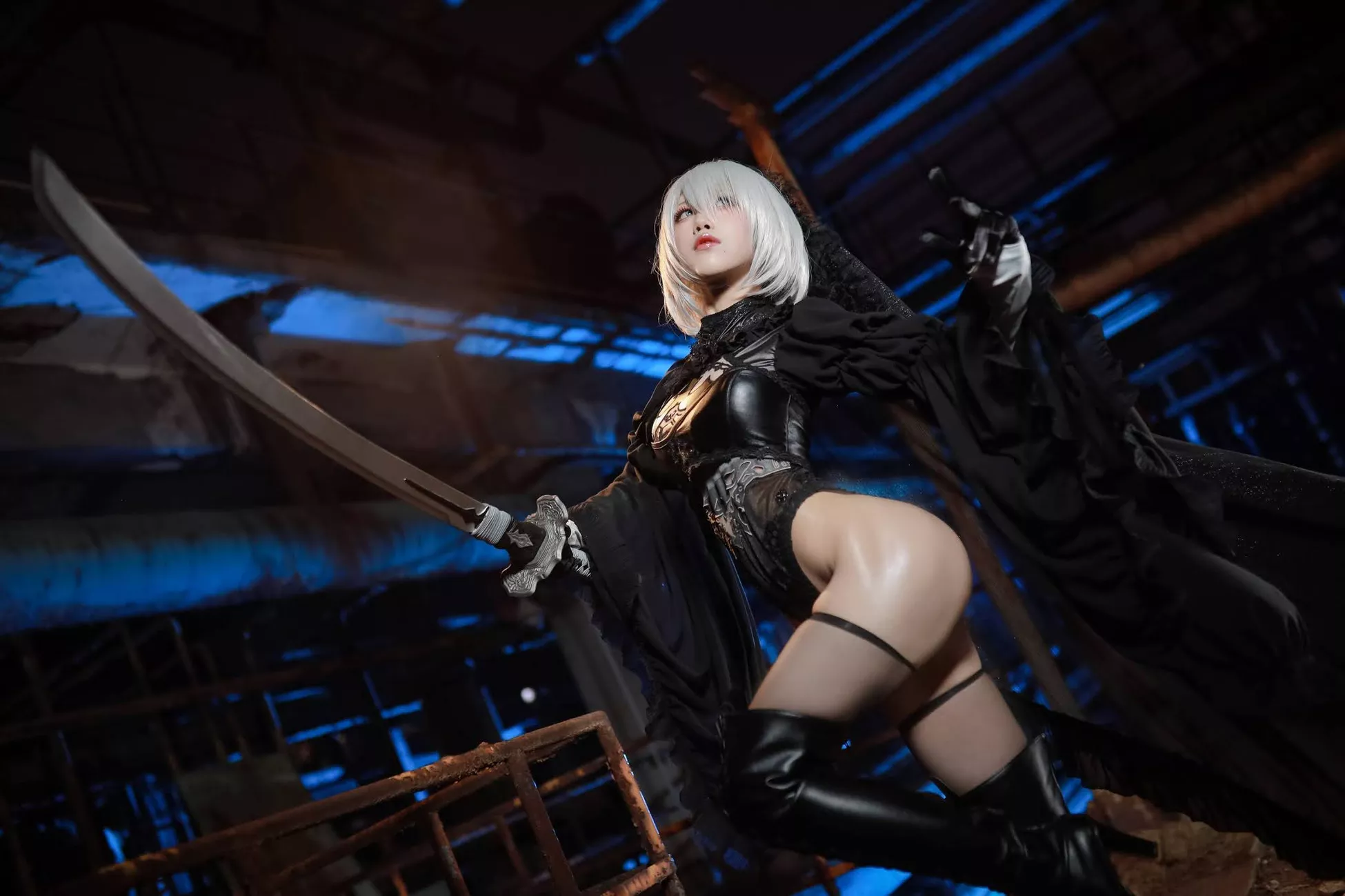 Aqua】 NieR_Automata Version 福利 2B cos Dark Cosplay 丽人 player 福利 【水淼 私拍