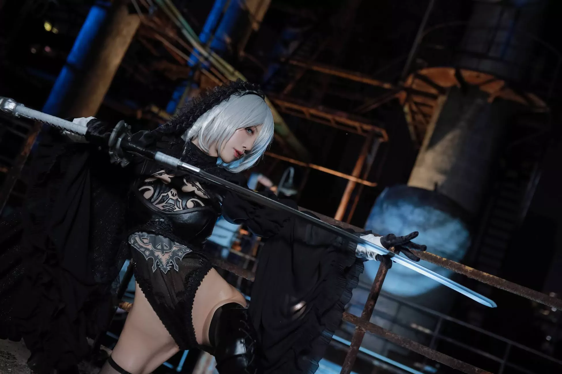 Aqua】 NieR_Automata Version 福利 2B cos Dark Cosplay 丽人 player 福利 【水淼 私拍