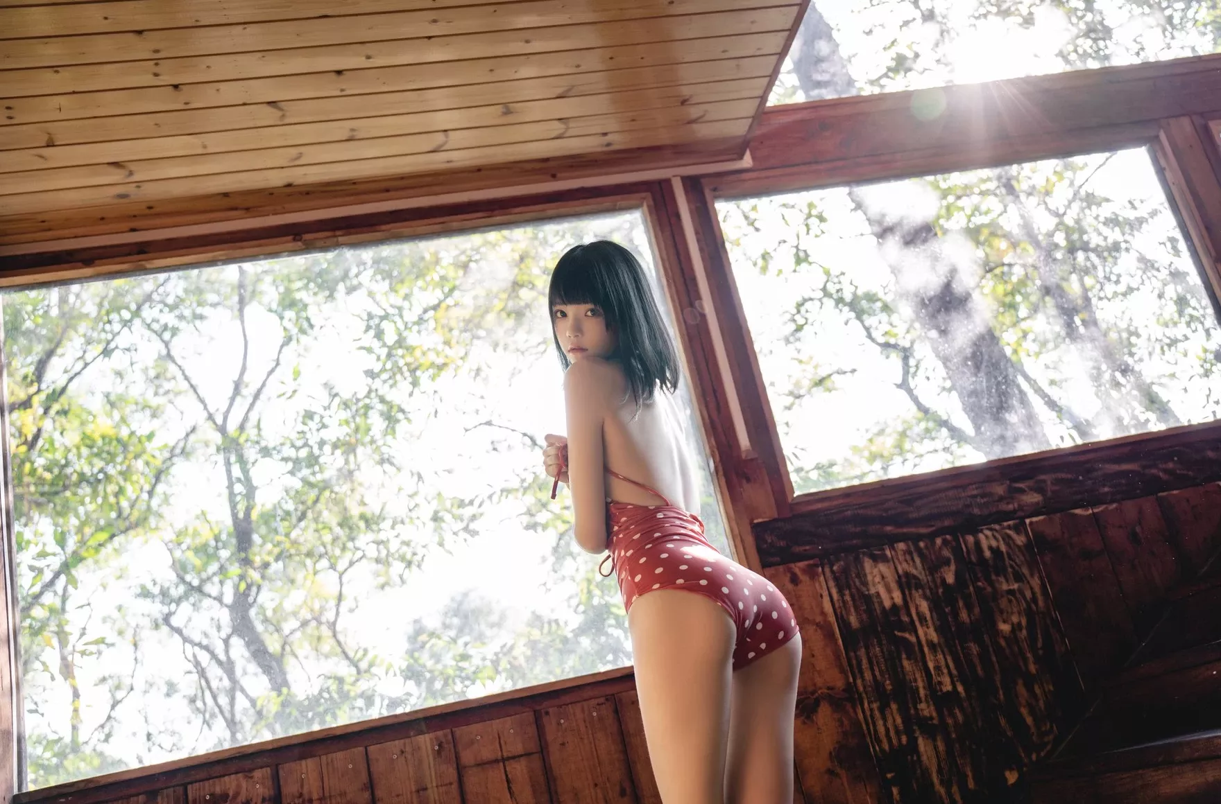 cosplay Dot Polka 美女cosplay �@桃喵红波点Red