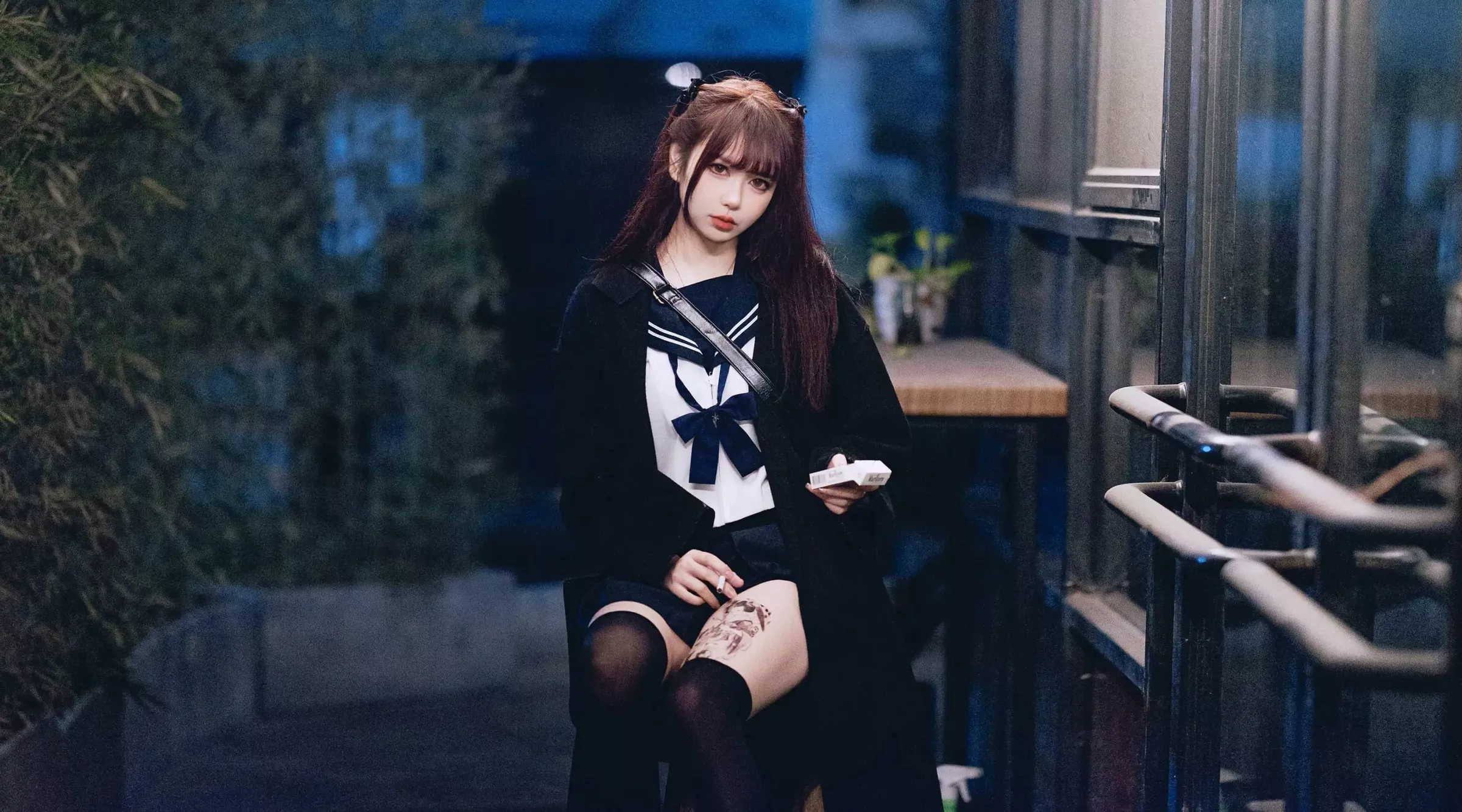 【网路收集系列】福利姬 》高端福利帖【59P】 不良JK Tina很妖孽呀《