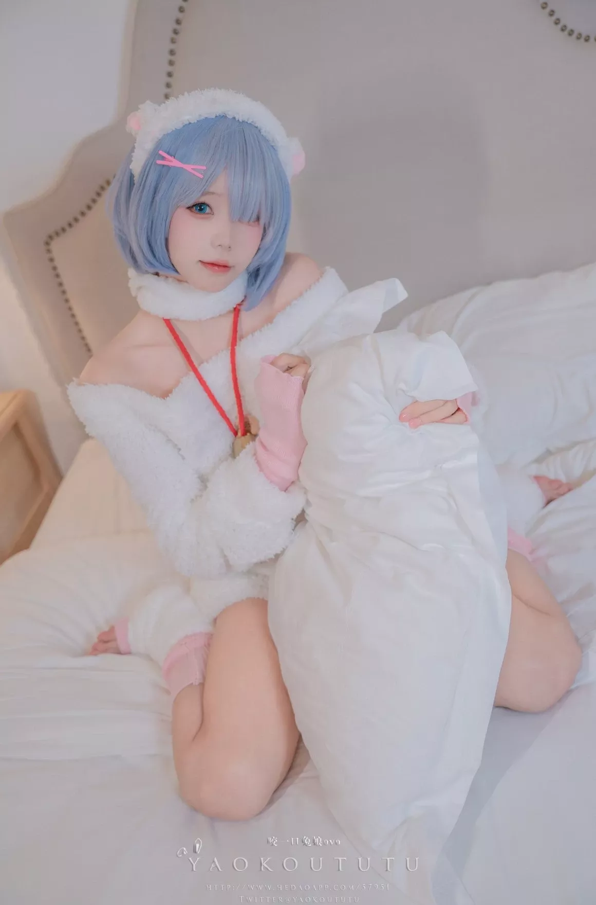 cosplay 黏黏团子兔T3特典蕾姆咩咩 美人cosplay