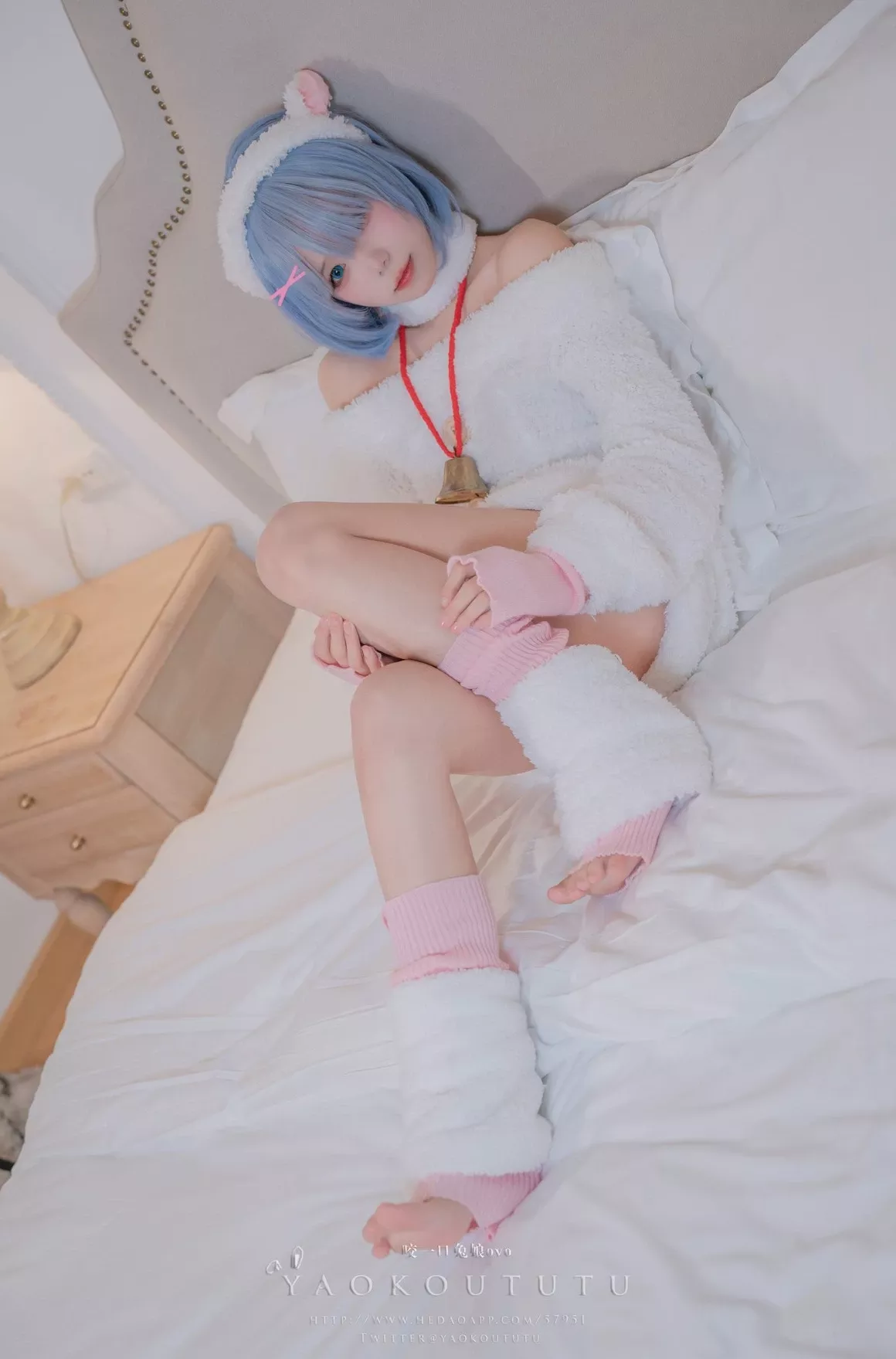 cosplay 黏黏团子兔T3特典蕾姆咩咩 美人cosplay