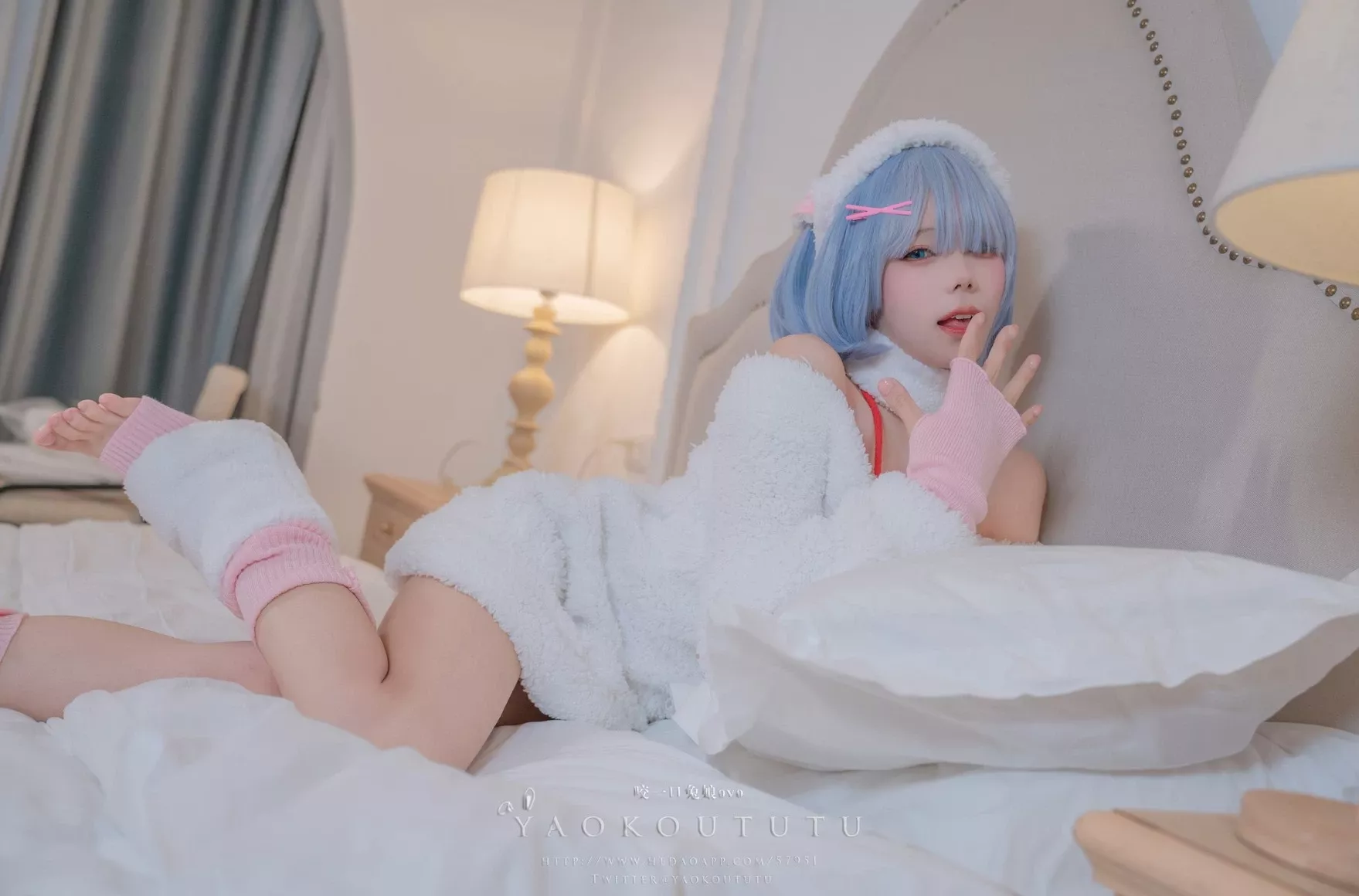 cosplay 黏黏团子兔T3特典蕾姆咩咩 美人cosplay