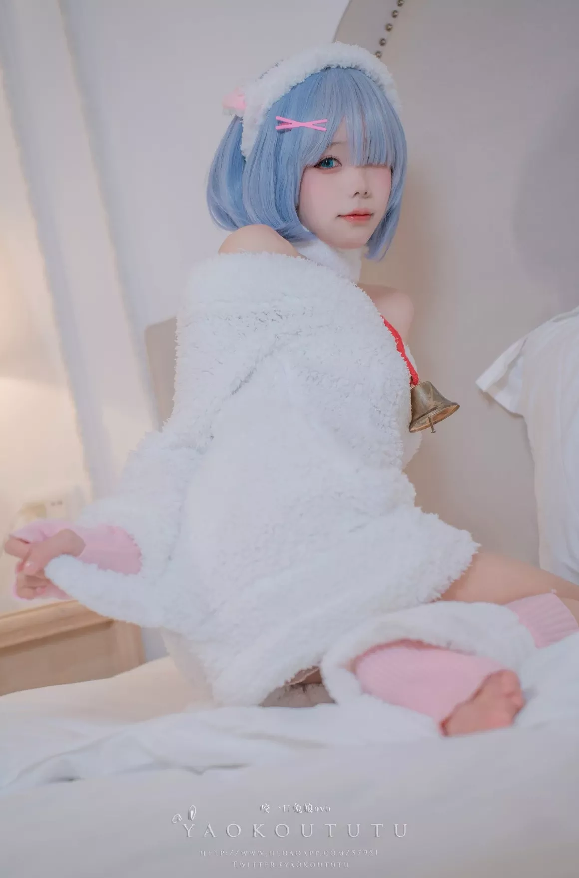 cosplay 黏黏团子兔T3特典蕾姆咩咩 美人cosplay