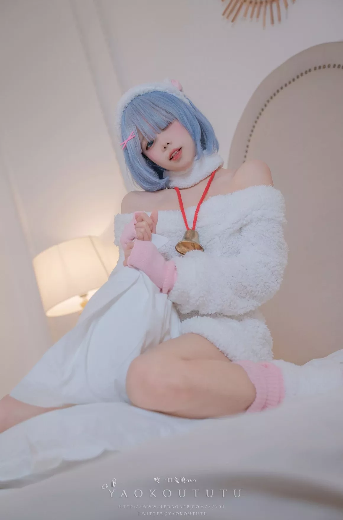 cosplay 黏黏团子兔T3特典蕾姆咩咩 美人cosplay