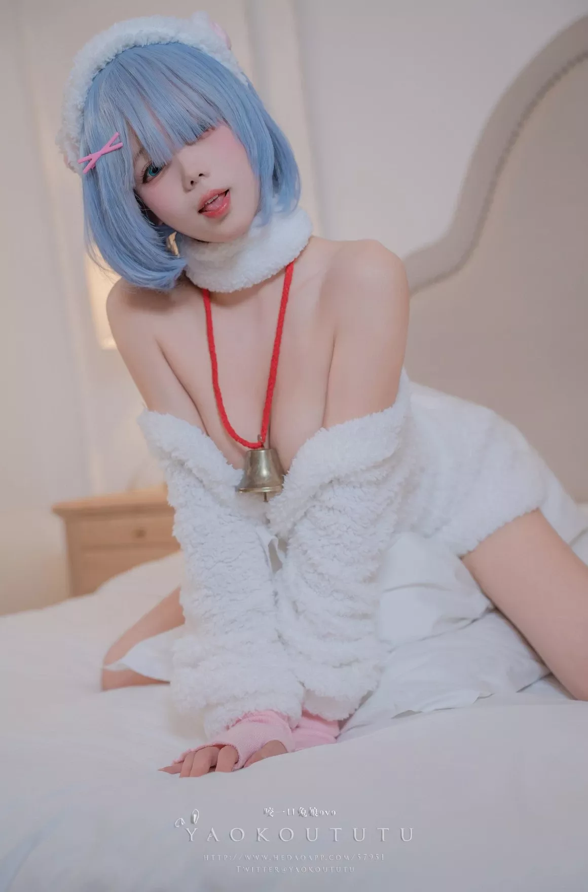 cosplay 黏黏团子兔T3特典蕾姆咩咩 美人cosplay