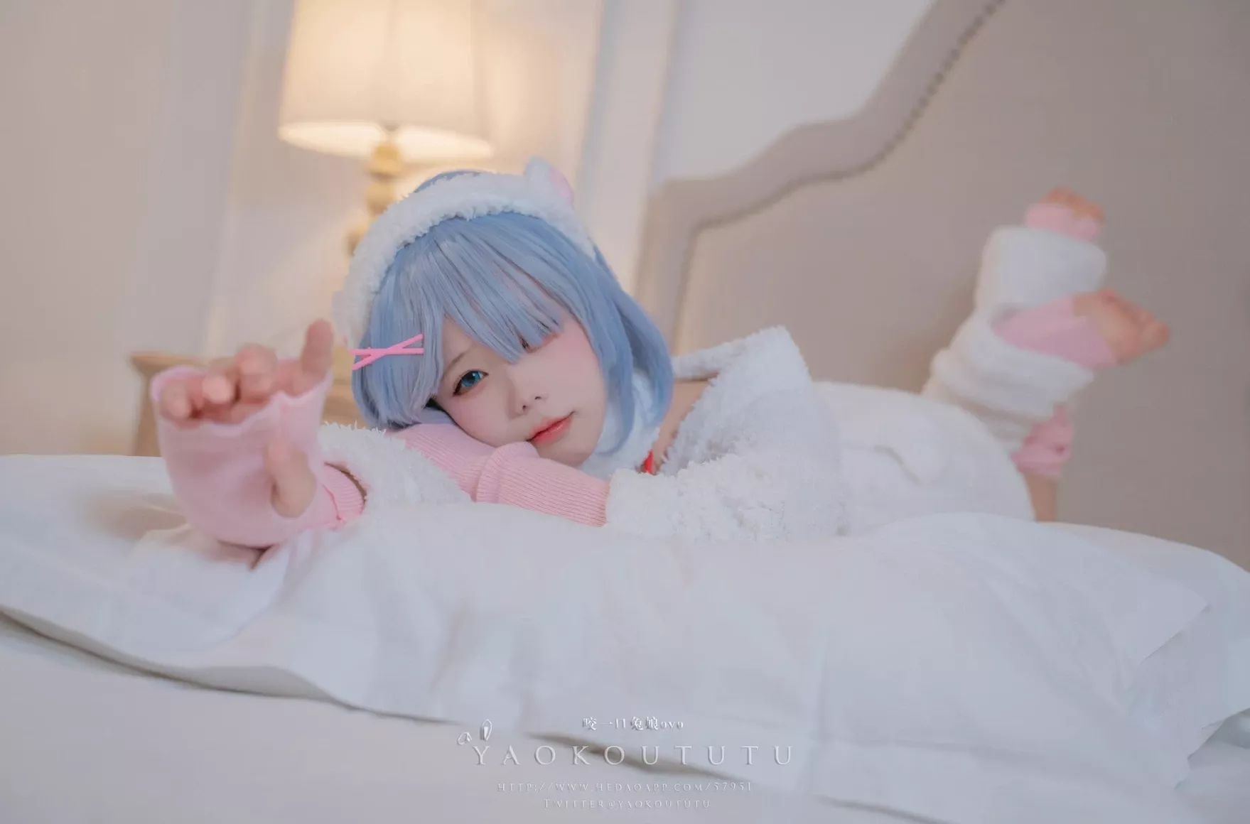 cosplay 黏黏团子兔T3特典蕾姆咩咩 美人cosplay