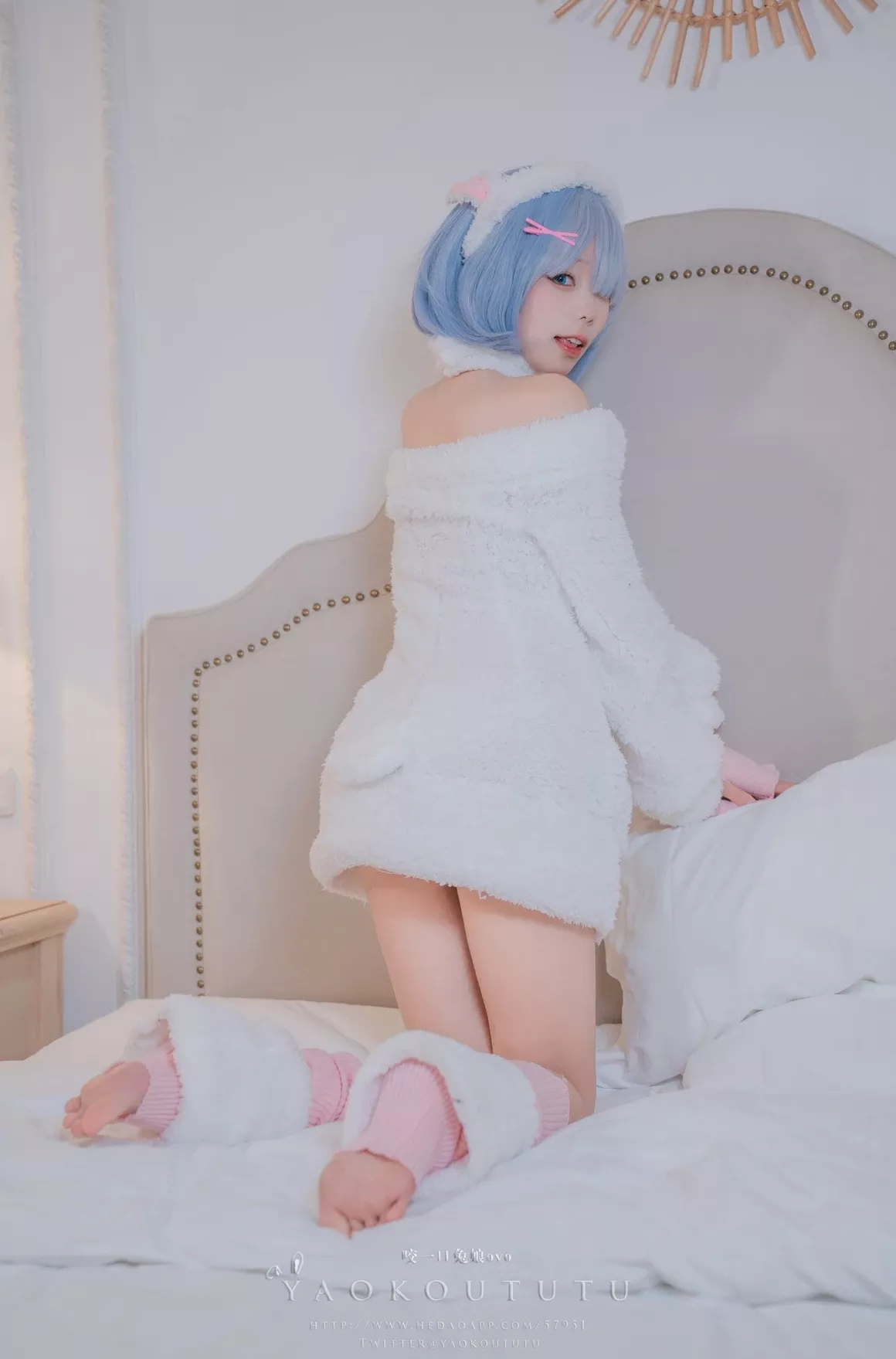 cosplay 黏黏团子兔T3特典蕾姆咩咩 美人cosplay