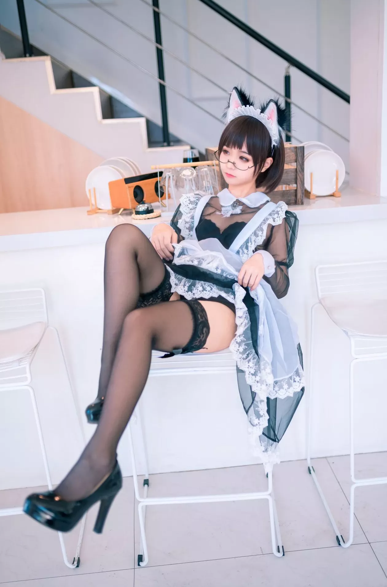 蠢沫沫透亮佣人 美女cosplay