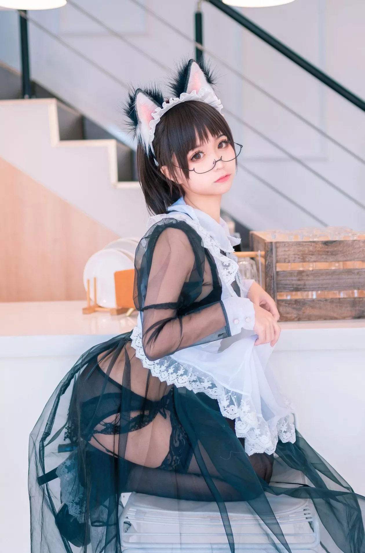 蠢沫沫透亮佣人 美女cosplay