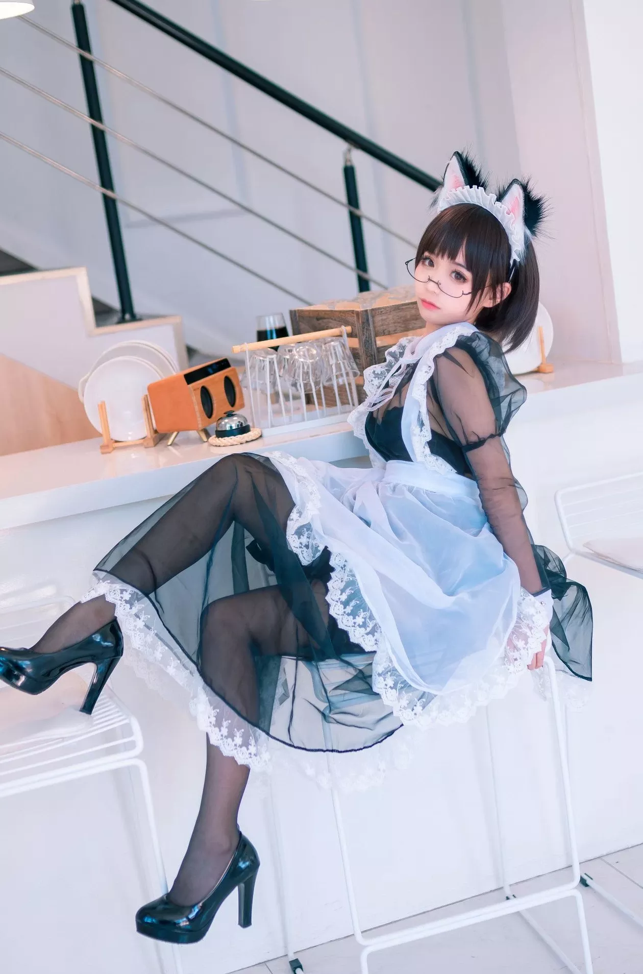 蠢沫沫透亮佣人 美女cosplay