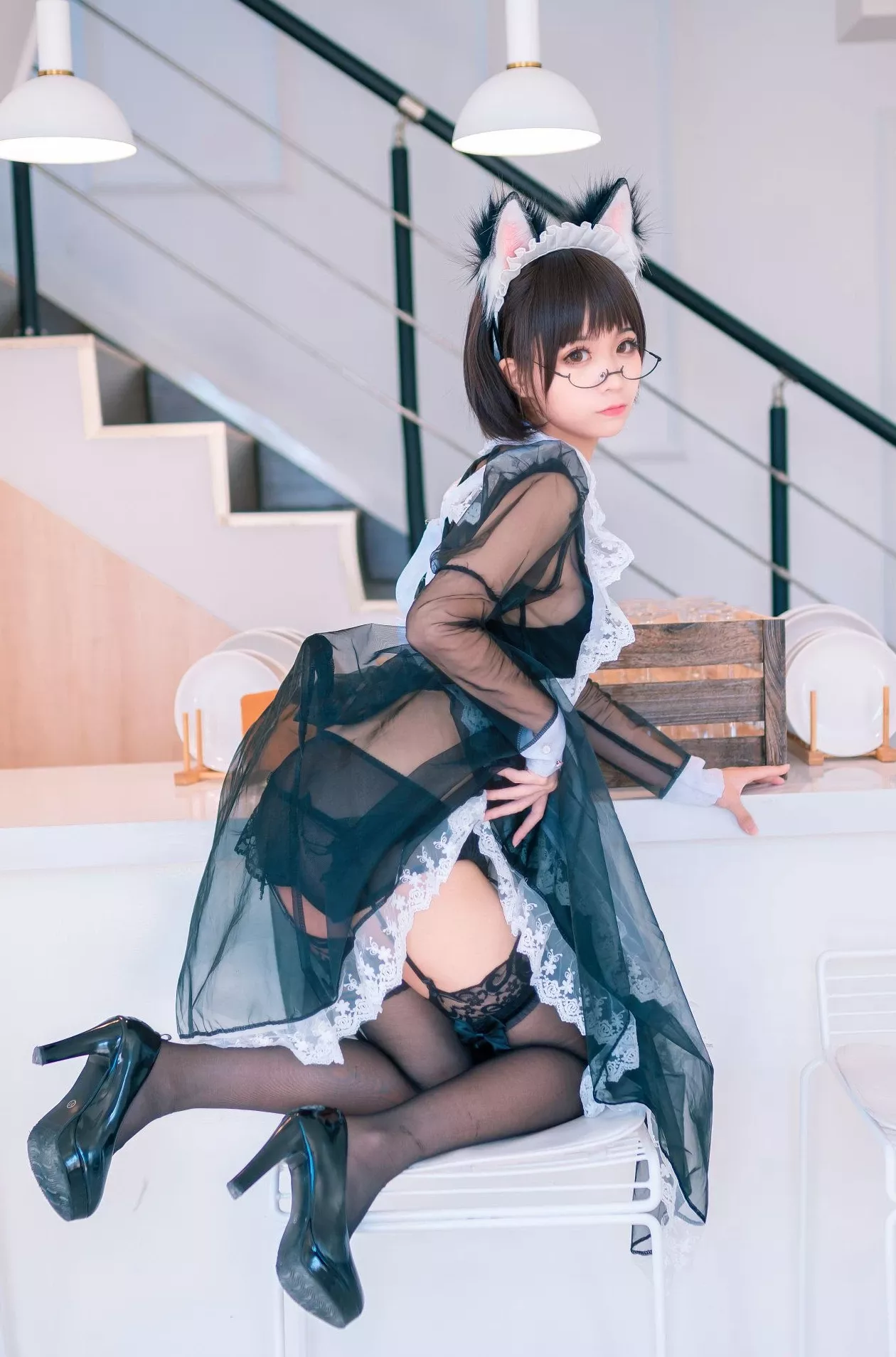 蠢沫沫透亮佣人 美女cosplay