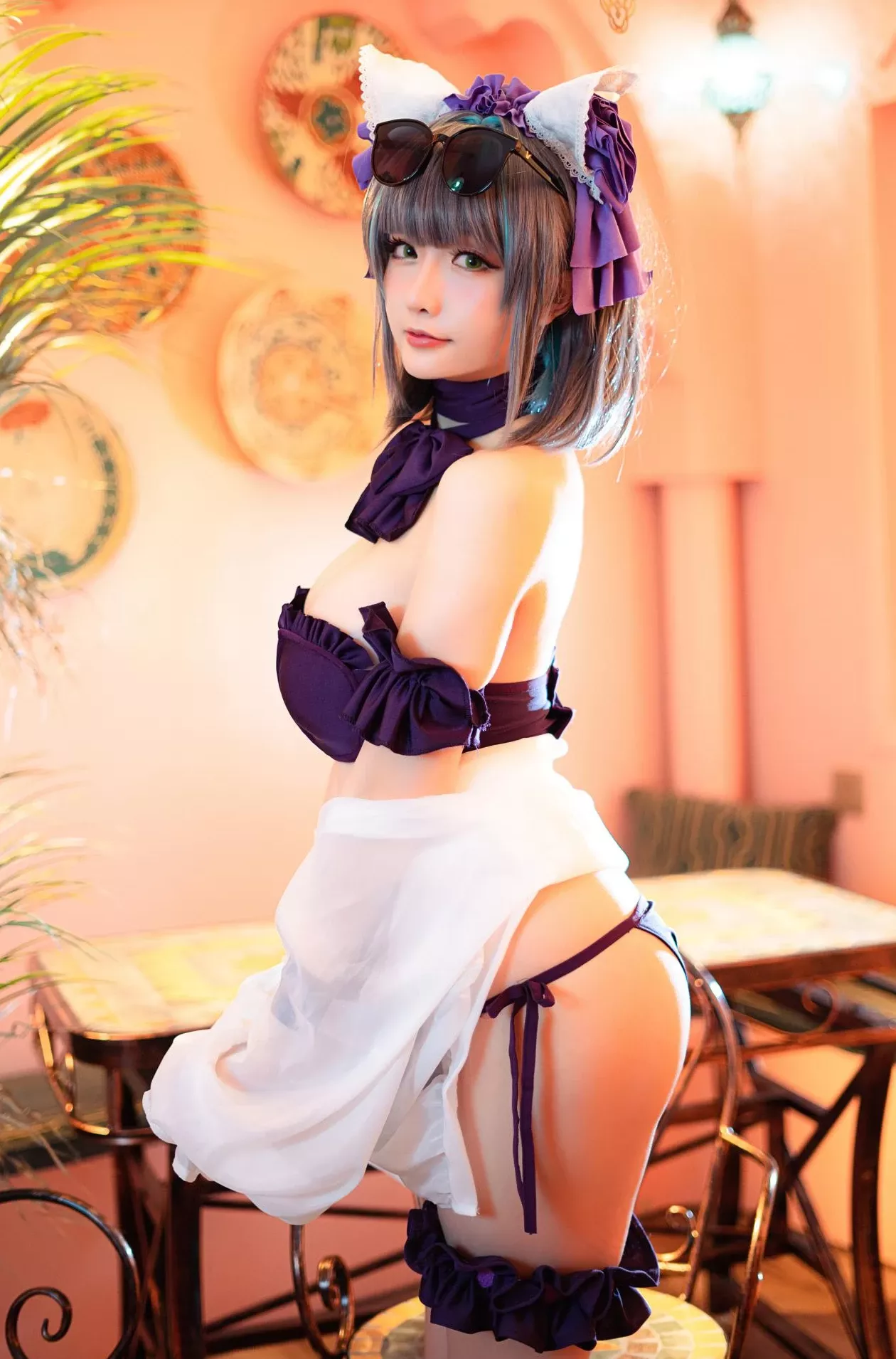 美女cosplay 柴郡泳衣 星之迟迟R-Maid