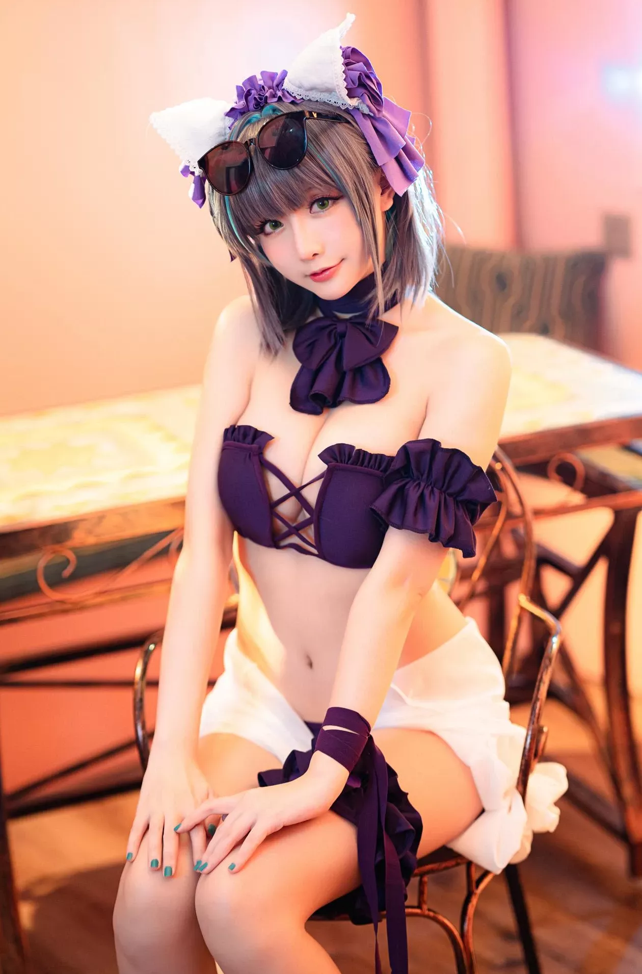 美女cosplay 柴郡泳衣 星之迟迟R-Maid
