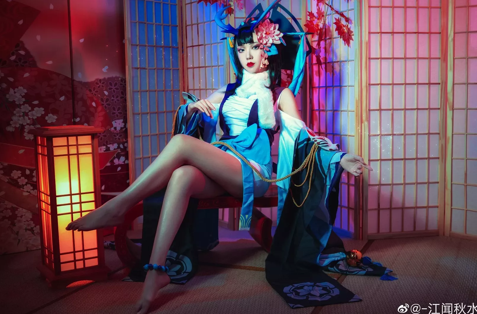 阎魔-清月之辉 女神cosplay -江闻秋水 (9P) 阴阳师