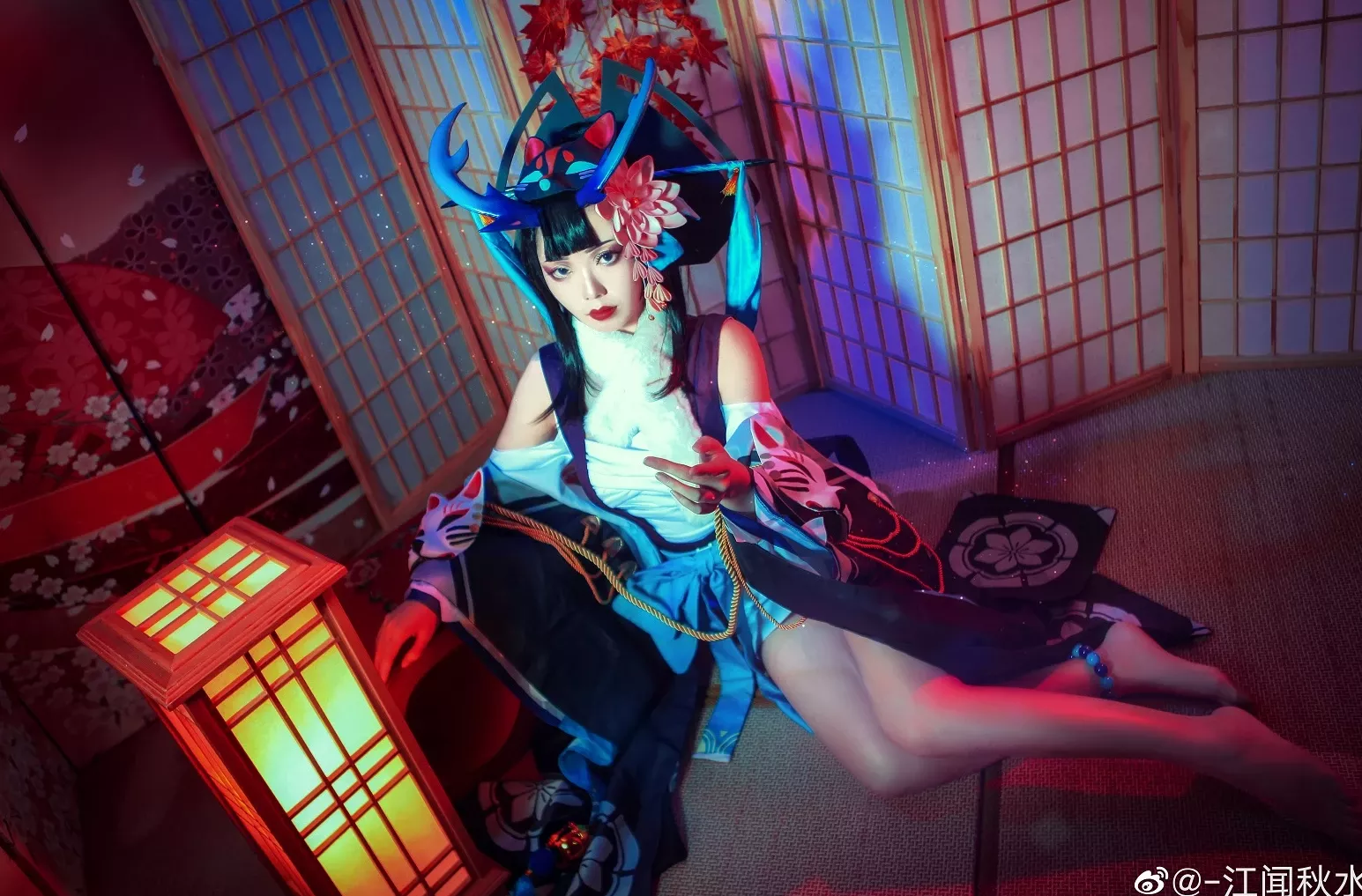 阎魔-清月之辉 女神cosplay -江闻秋水 (9P) 阴阳师