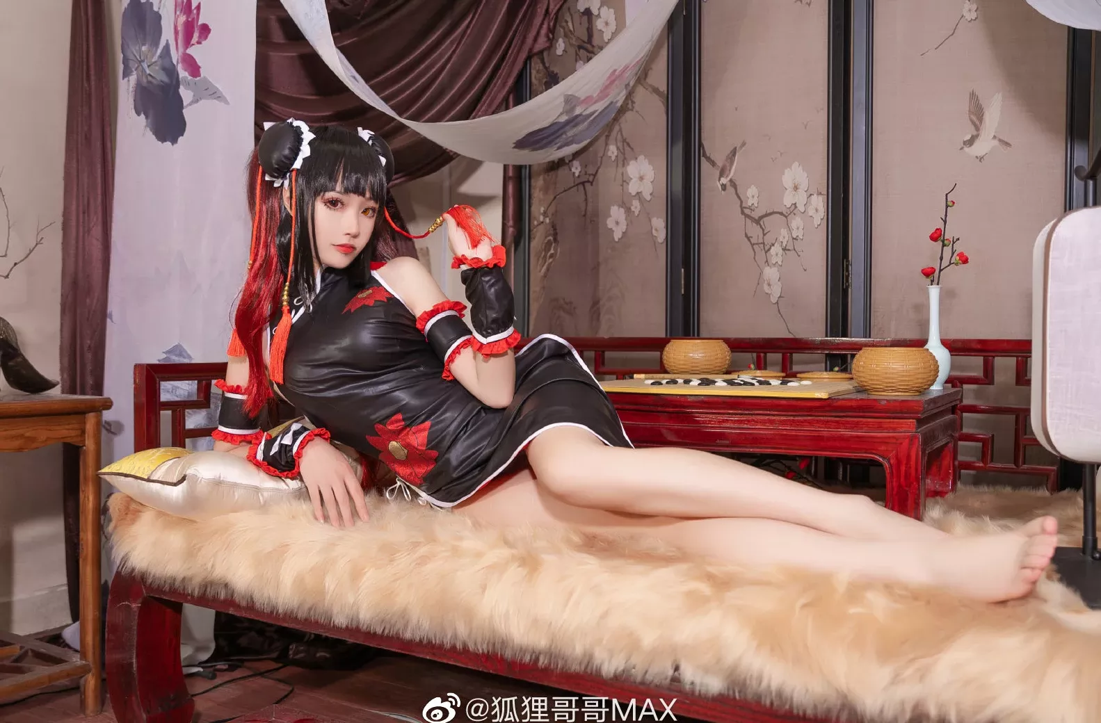 (9P) 约会大作战 狐狸哥哥MAX 美人cosplay 时崎狂三 ：薄墨锦狐