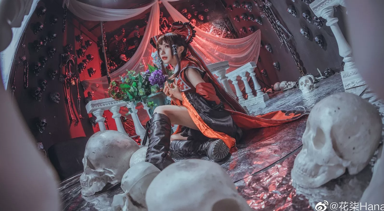 花柒Hana 博丽灵梦红魔城�凰� 东方project (9P) 美人cosplay