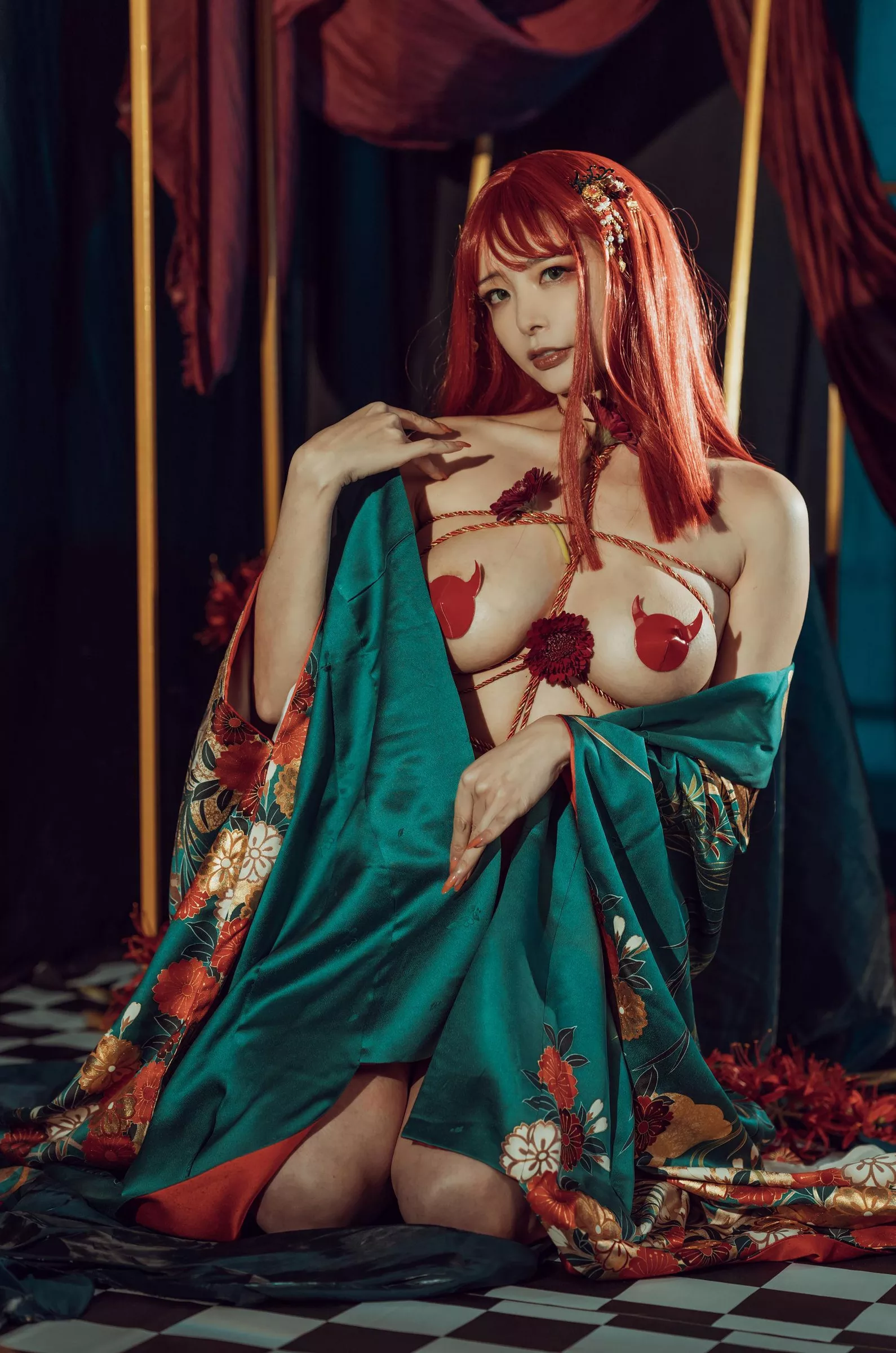 仙女丧志 未归类风骚摄影  秋和柯基《和服》