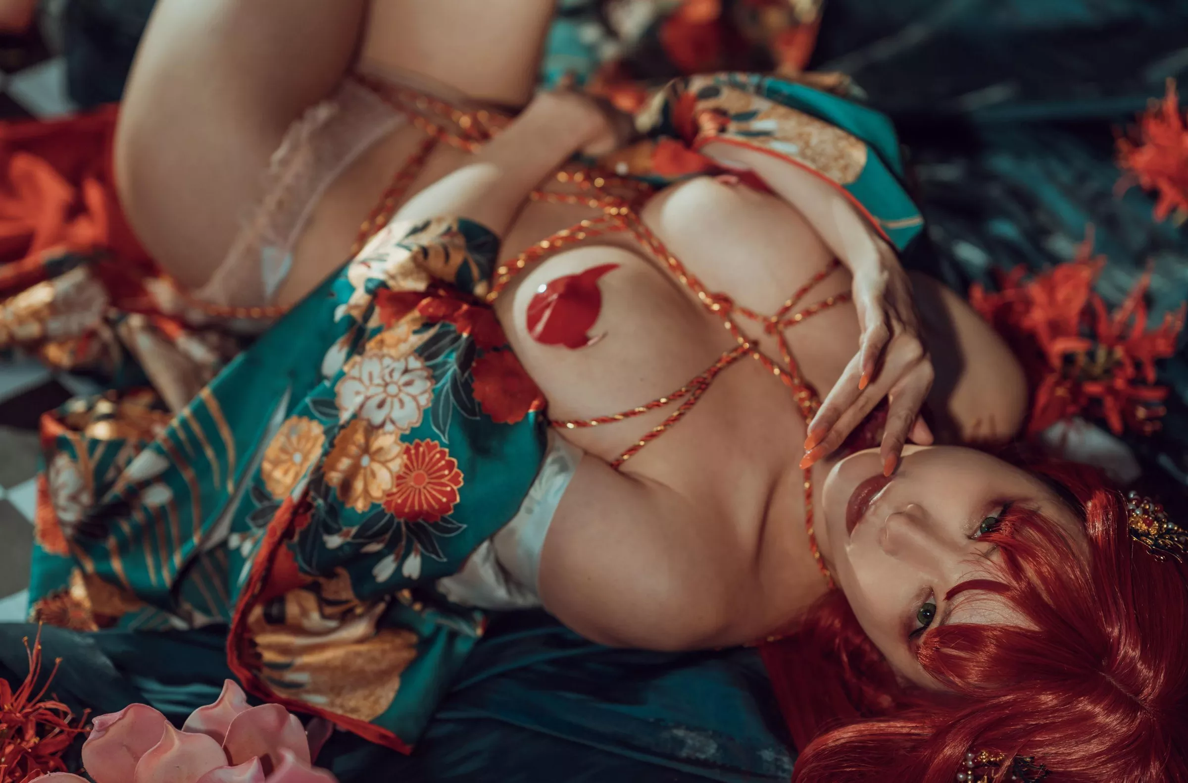 仙女丧志 未归类风骚摄影  秋和柯基《和服》