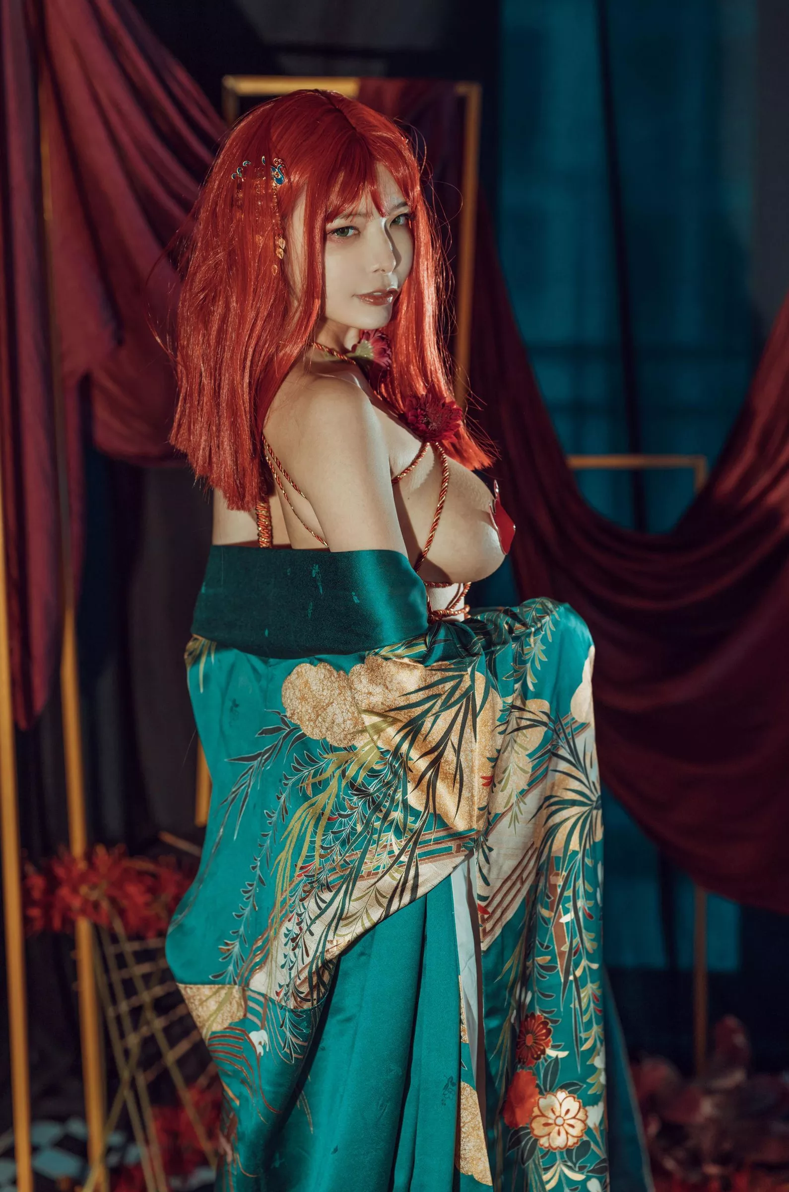 仙女丧志 未归类风骚摄影  秋和柯基《和服》