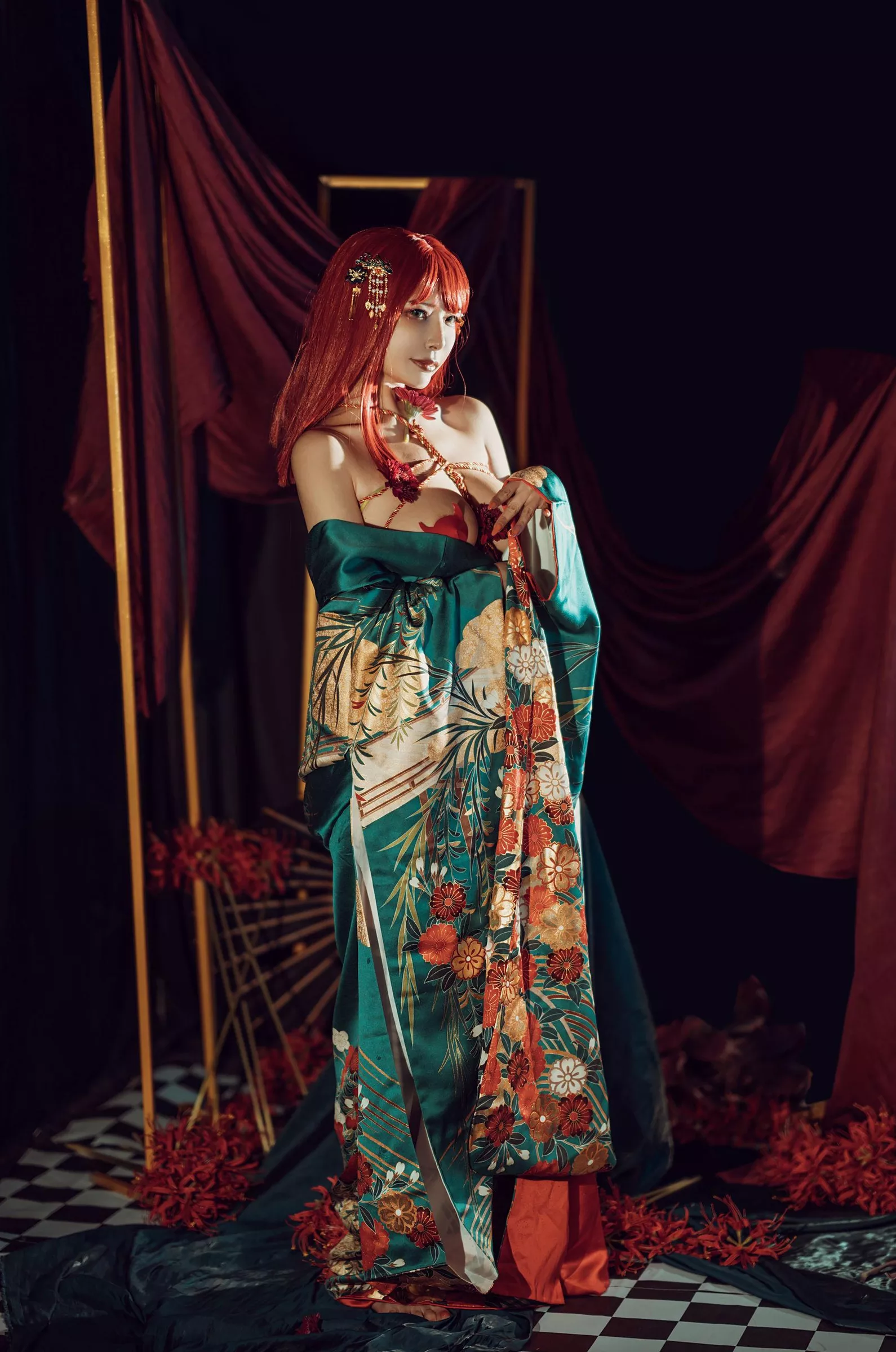 仙女丧志 未归类风骚摄影  秋和柯基《和服》