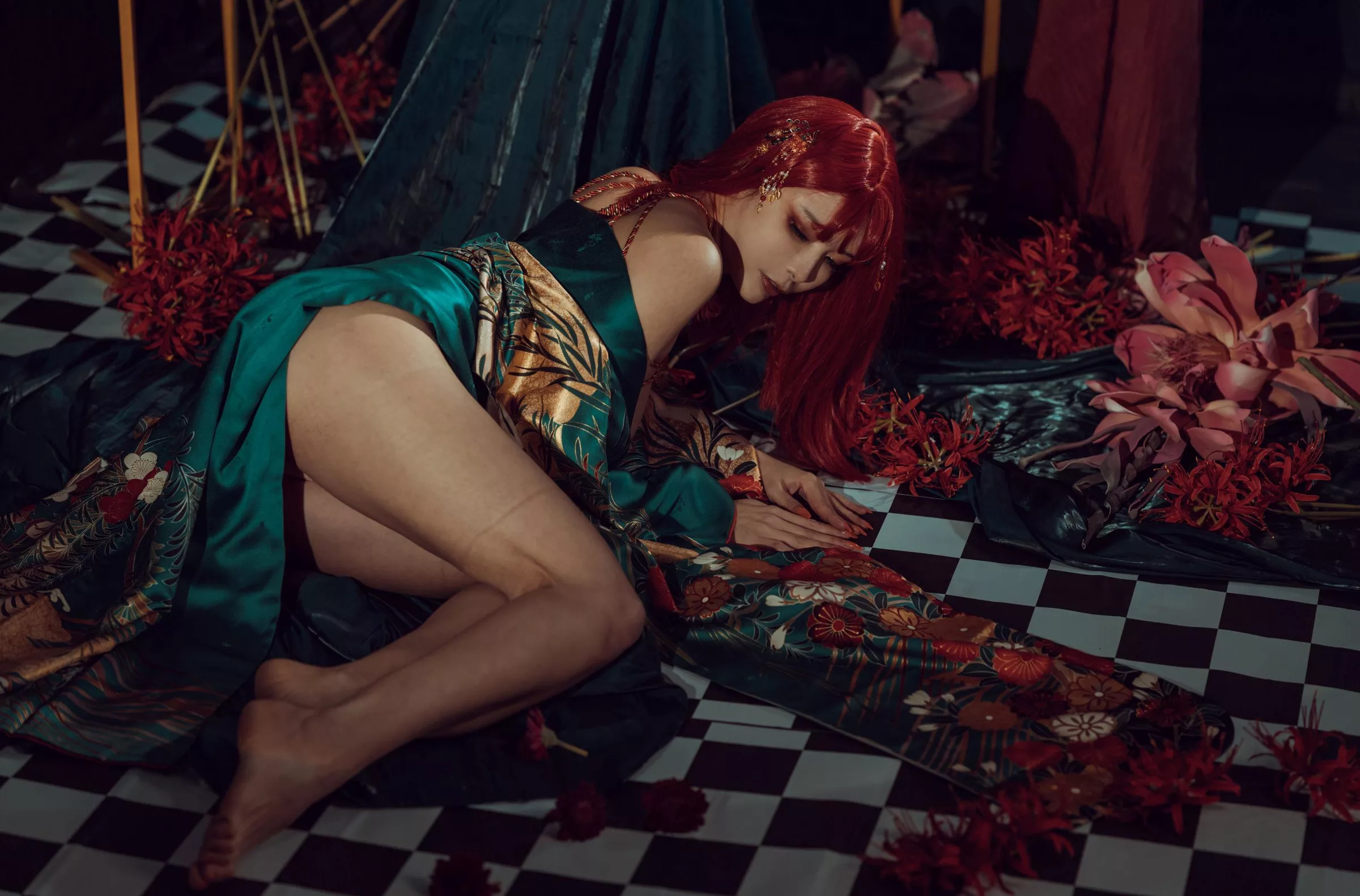 仙女丧志 未归类风骚摄影  秋和柯基《和服》